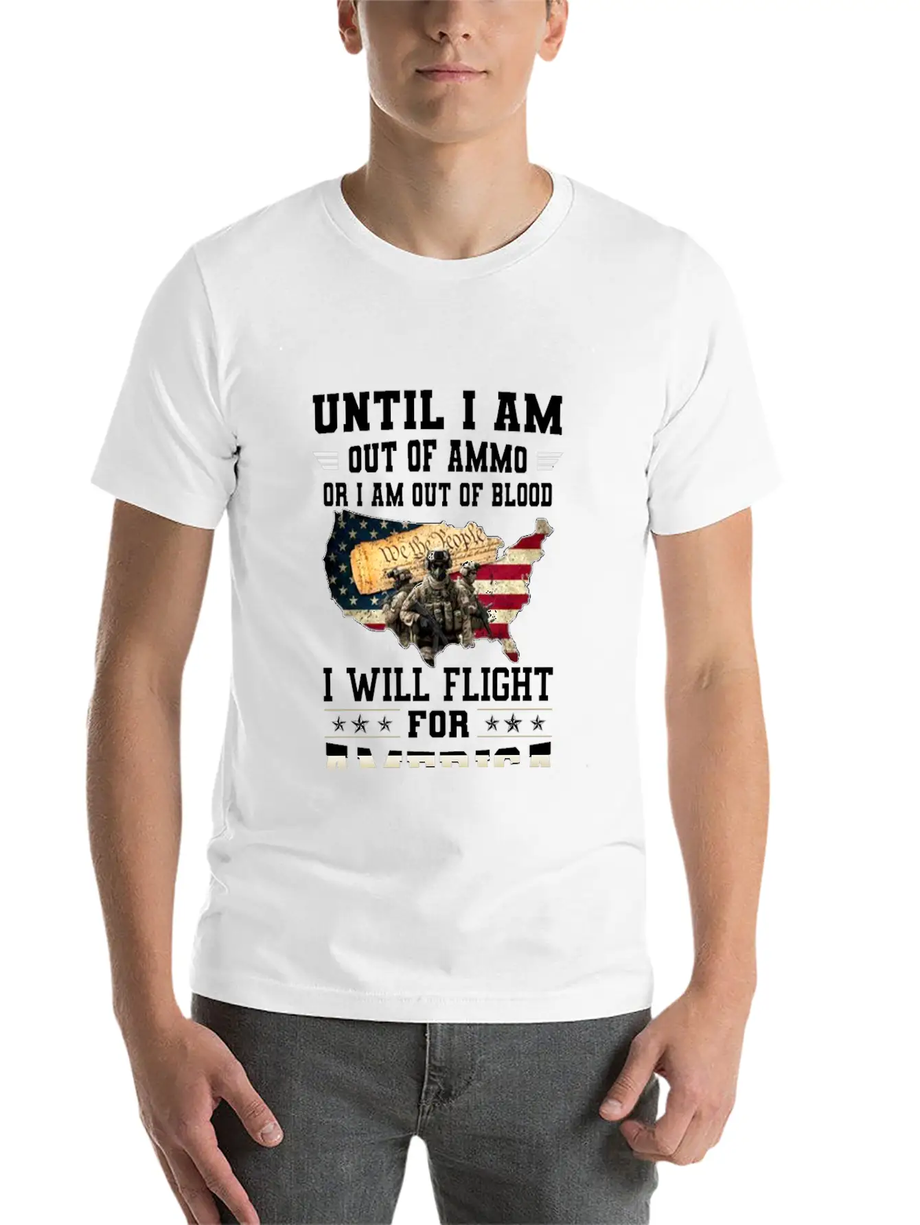 Until I'm Out Of Ammo Or I'm Out Of Blood T-Shirt Lightweight Cotton T-Shirt – Daily Comfort Graphic Shirt