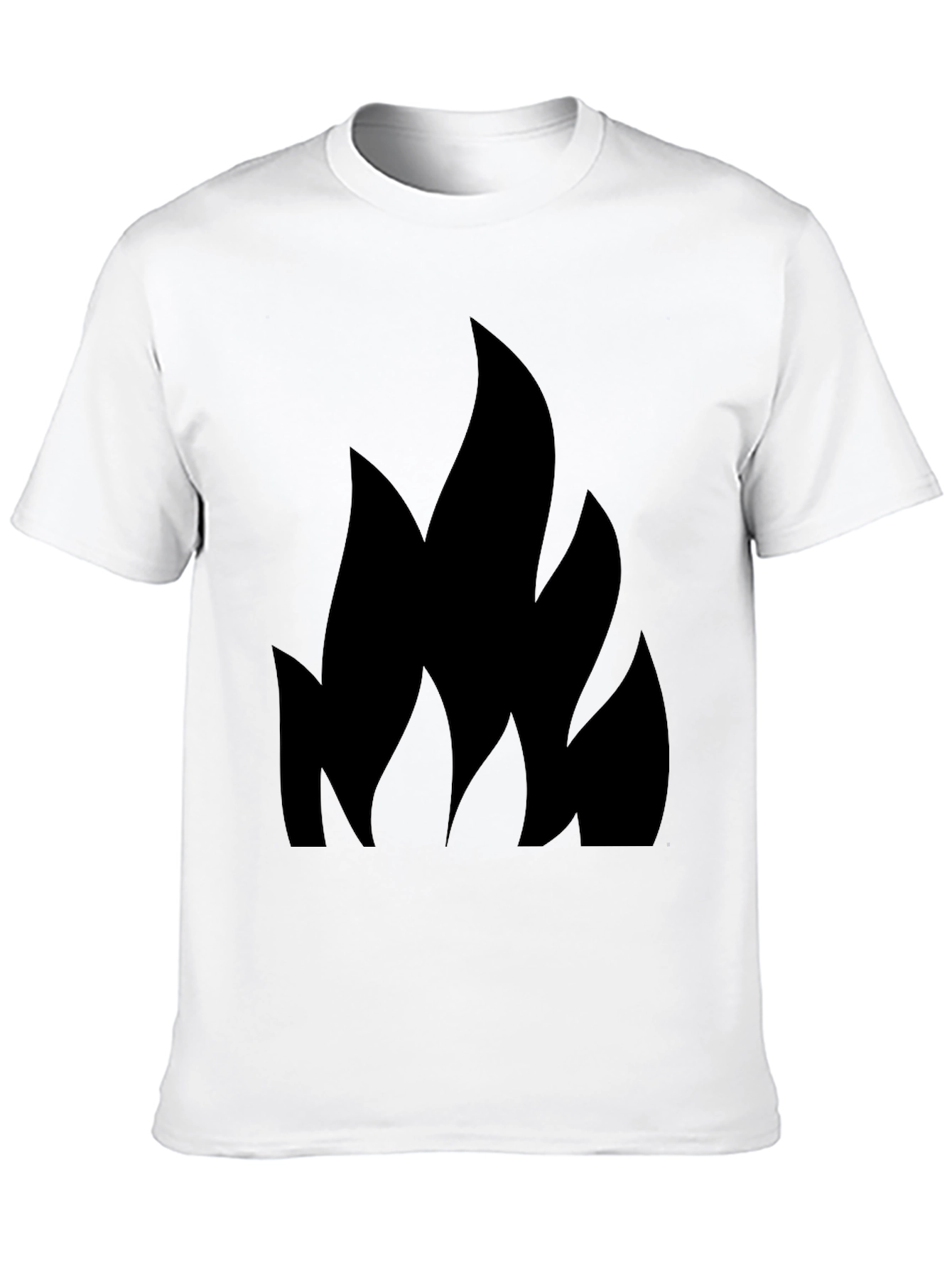 Black T-Shirt with Flame Design