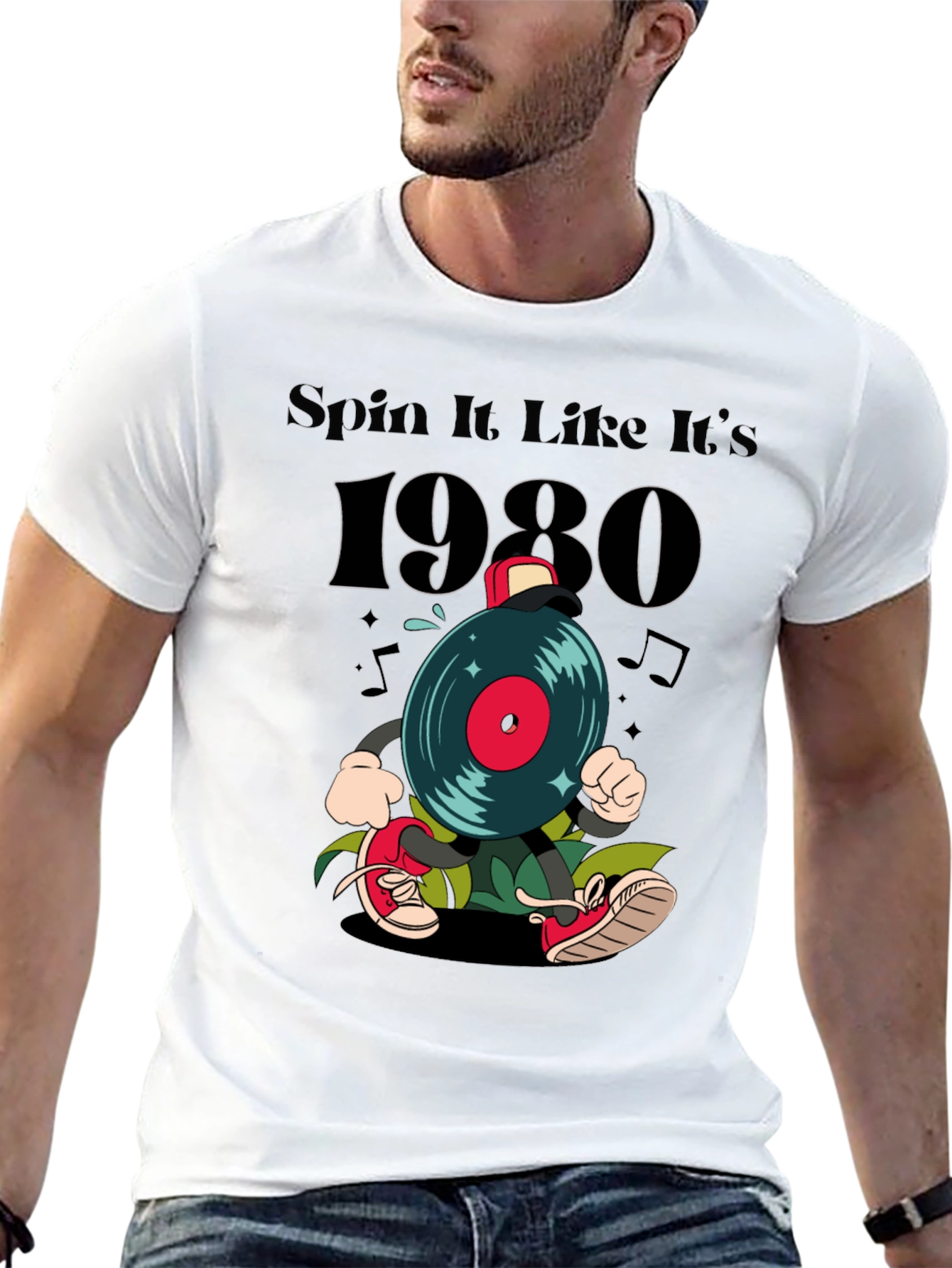 Spin It Like Its 1980s Black T-Shirt