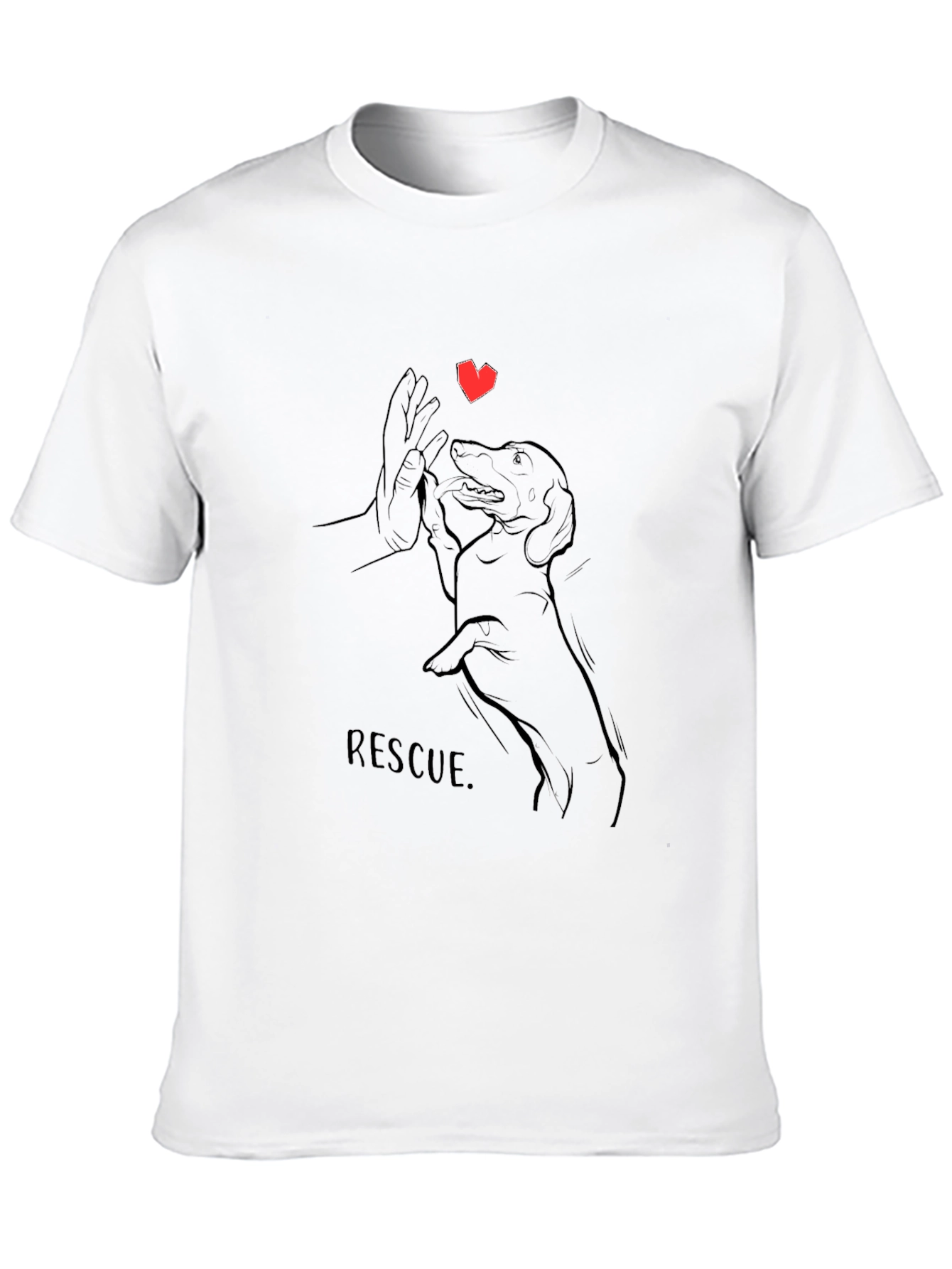 Rescue Dog T-Shirt - Heart & Paw Design