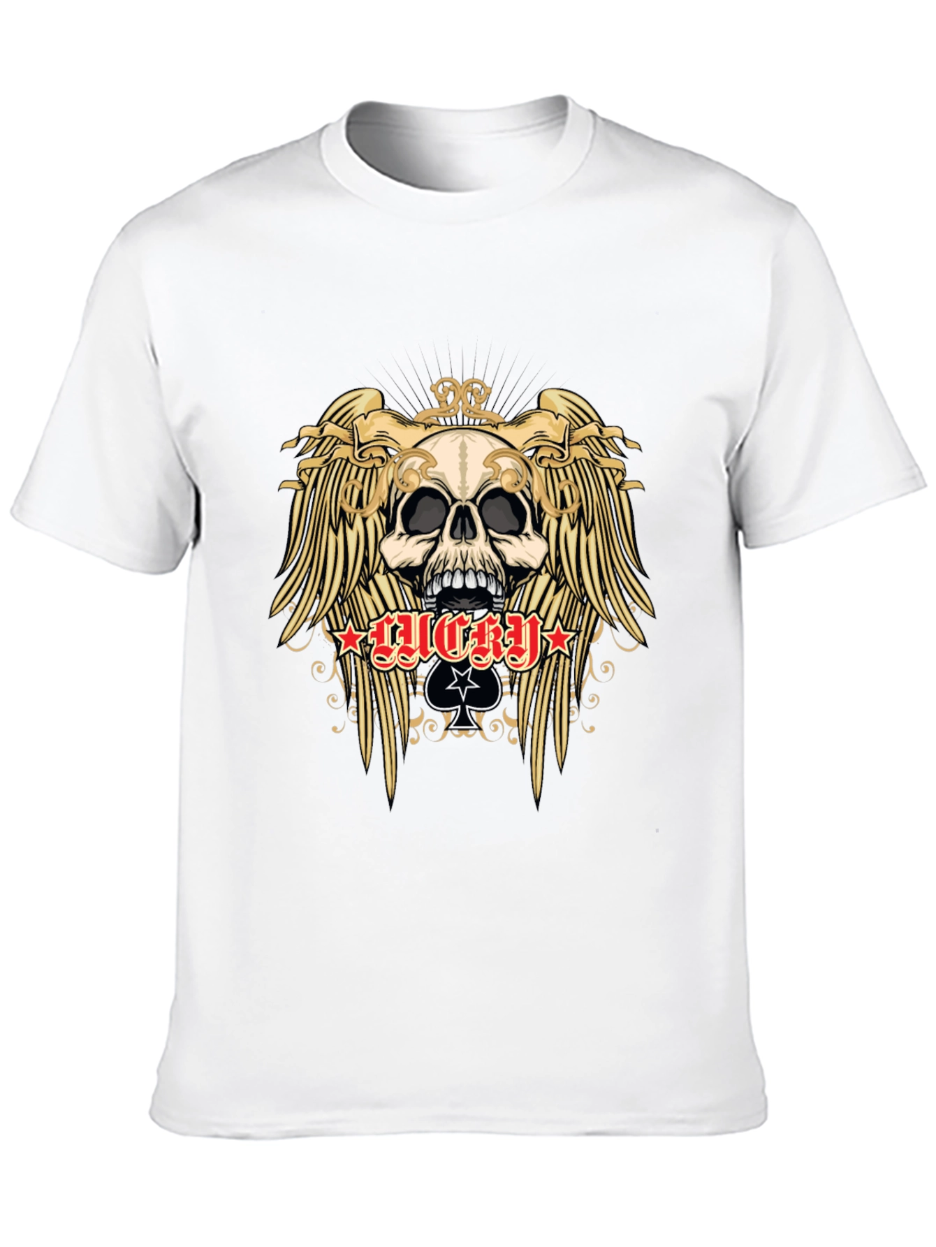 Skull and Wings Graphic Black T-Shirt