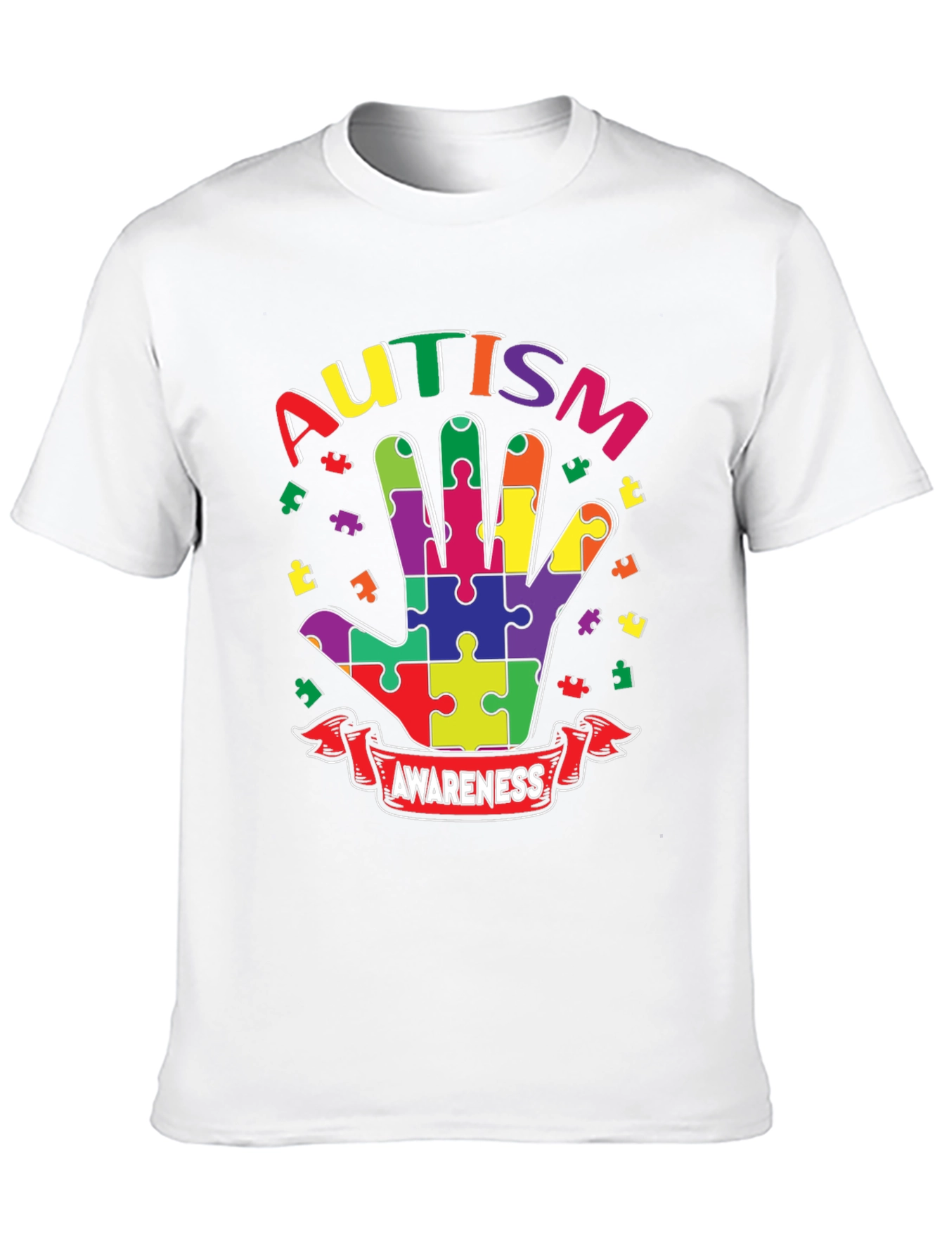 Autism Awareness Puzzle Hand T-Shirt