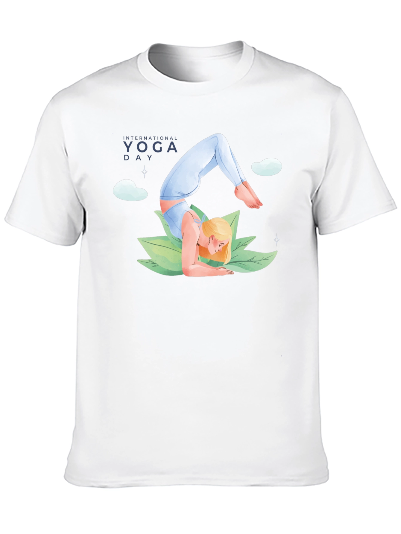 Yoga Day Graphic Tee - Black Cotton