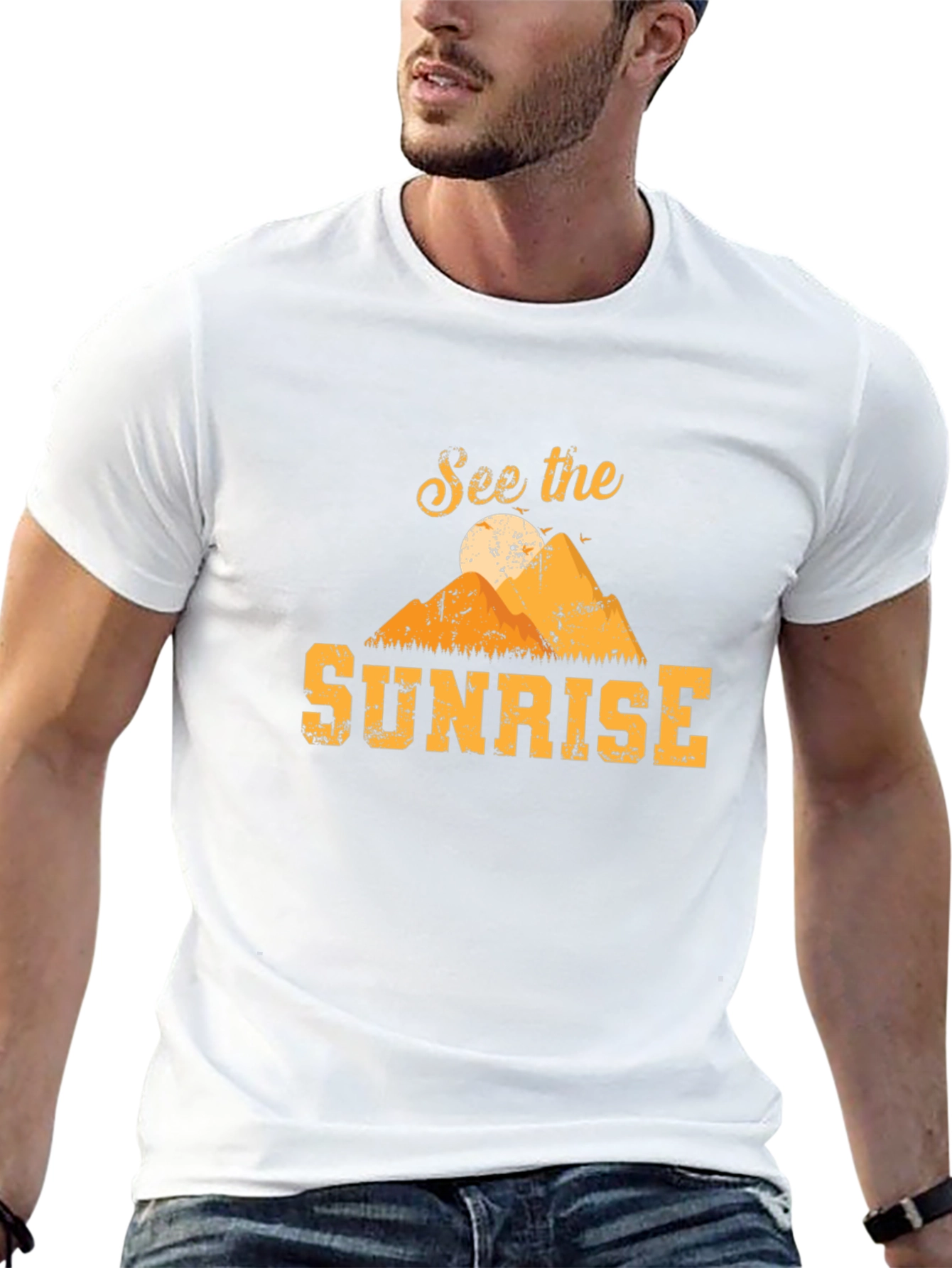 See the Sunrise Graphic T-Shirt - Mountain Design