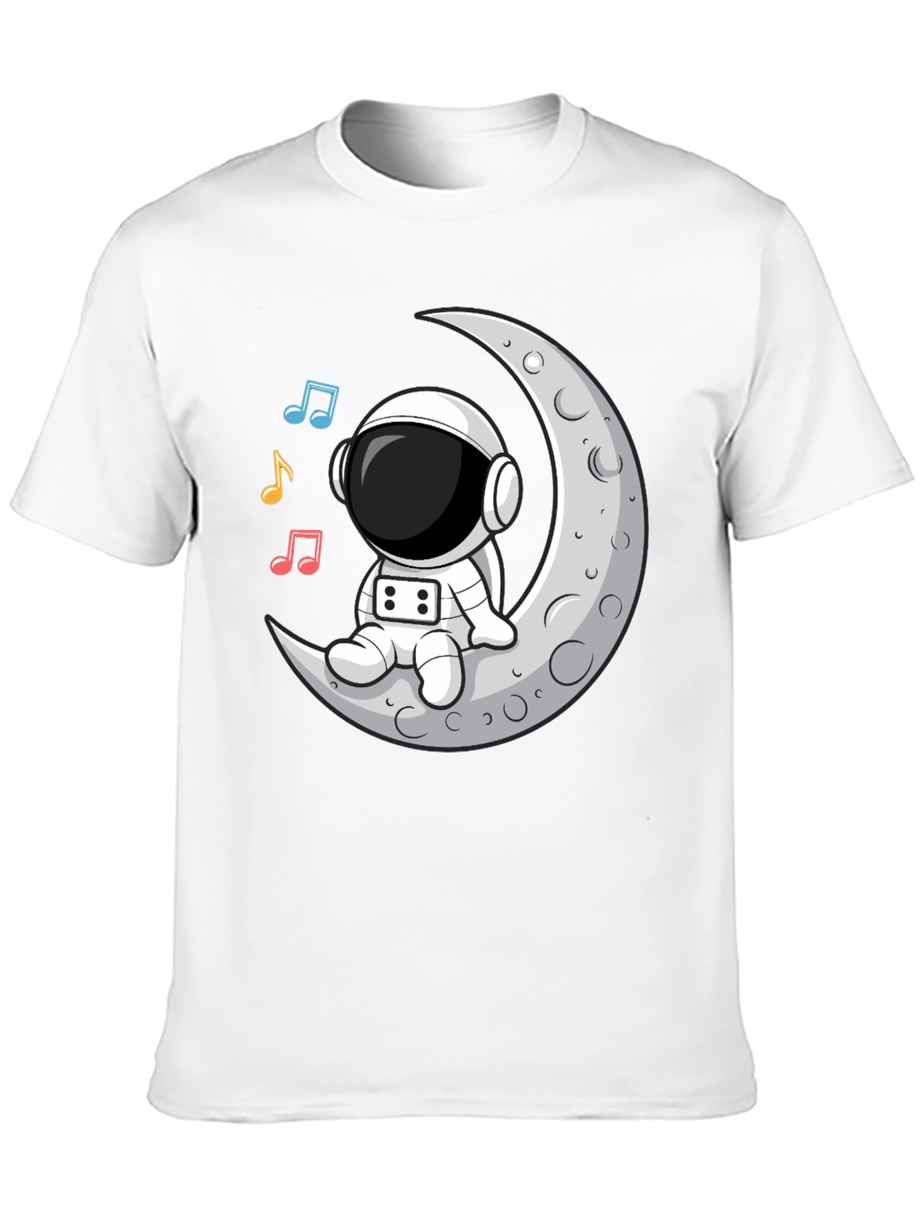Astronaut Moon Tunes Black T-Shirt