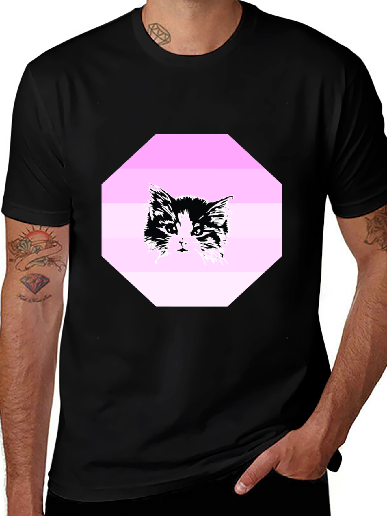 Black Cat Graphic T-Shirt - Unisex Crew Neck Tee