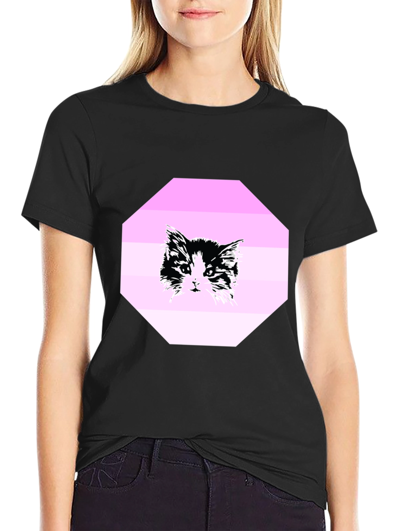 Black Cat Graphic T-Shirt - Unisex Crew Neck Tee