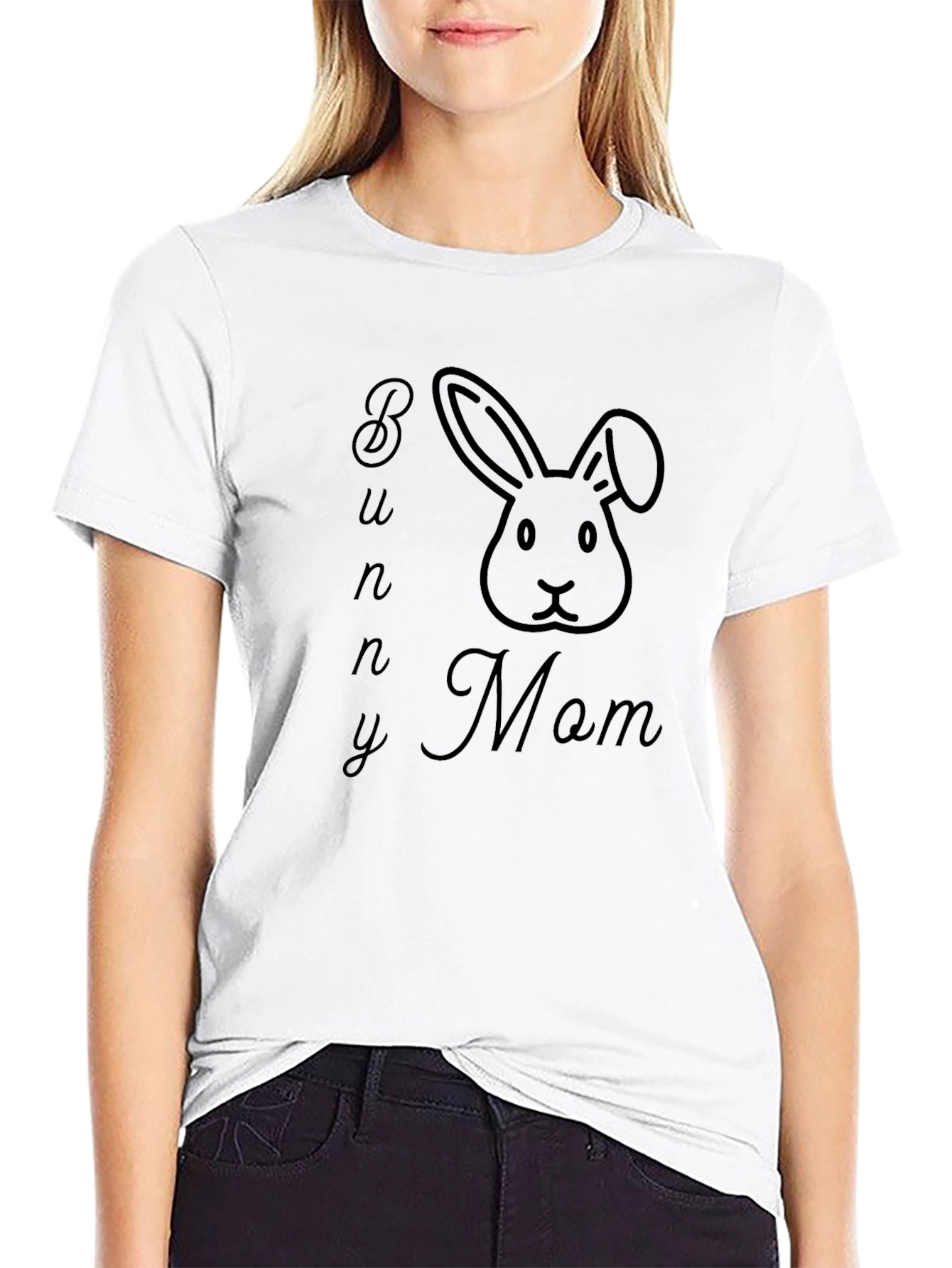 Bunny Mom Black T-Shirt