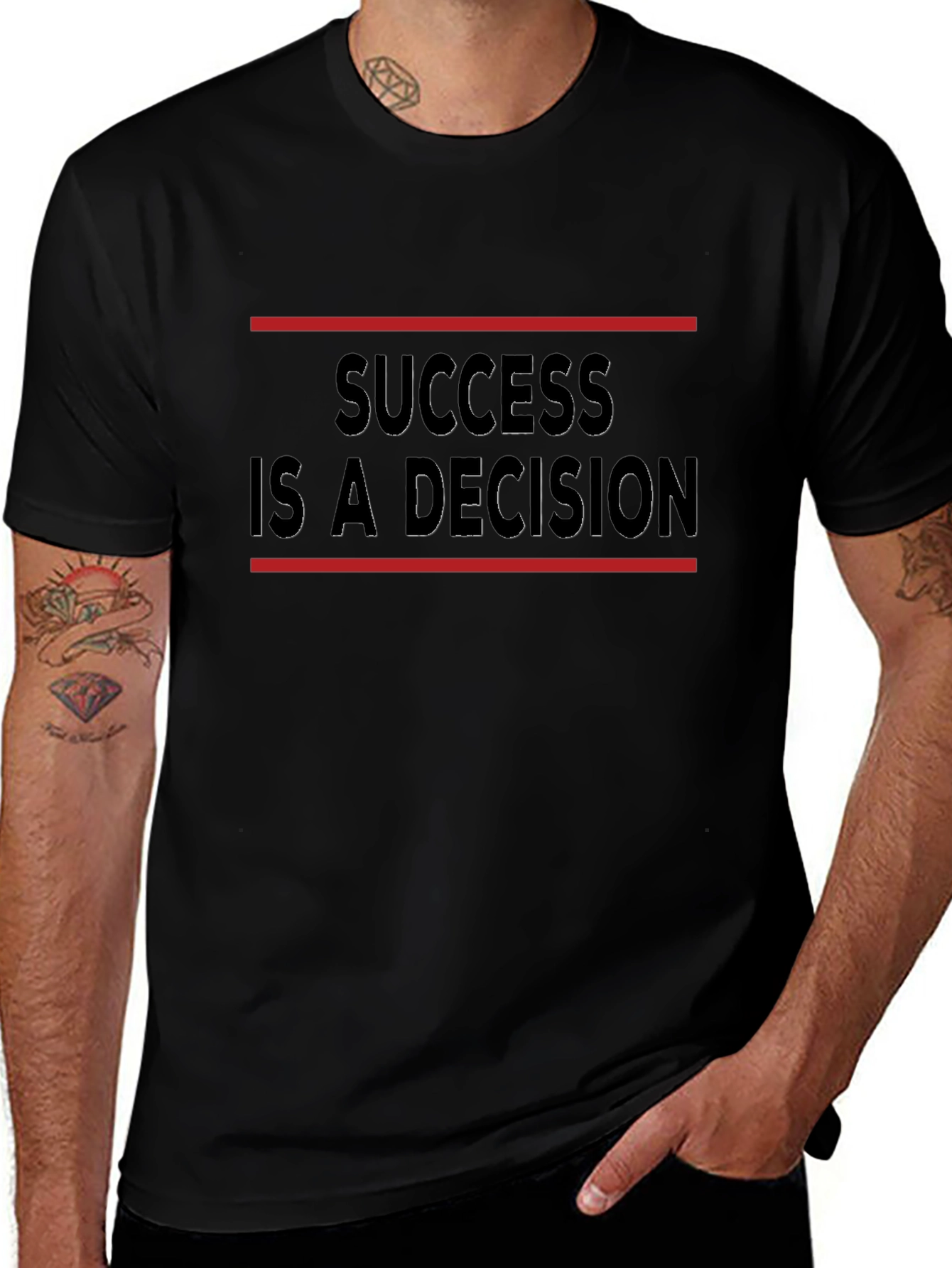 Success Decision Black T-Shirt - Motivational