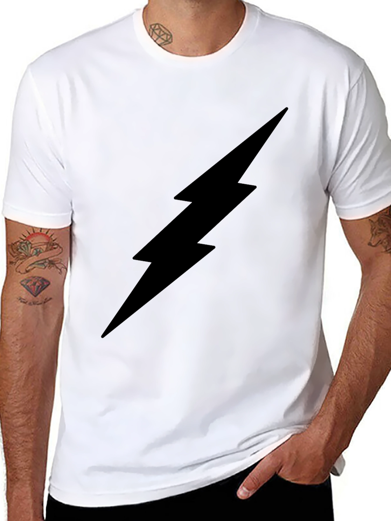 Black Lightning Bolt Graphic T-Shirt