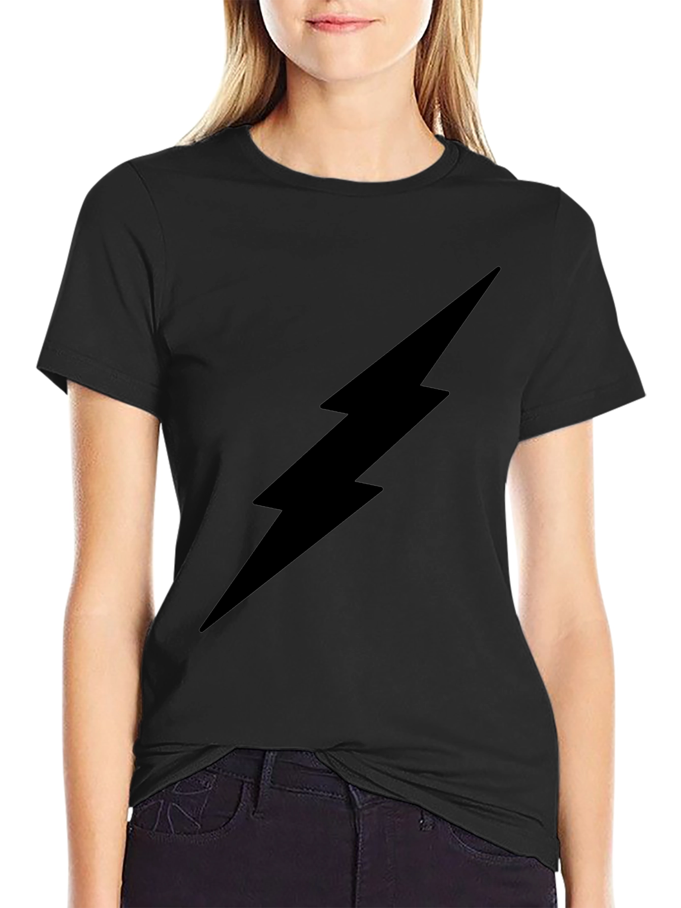 Black Lightning Bolt Graphic T-Shirt