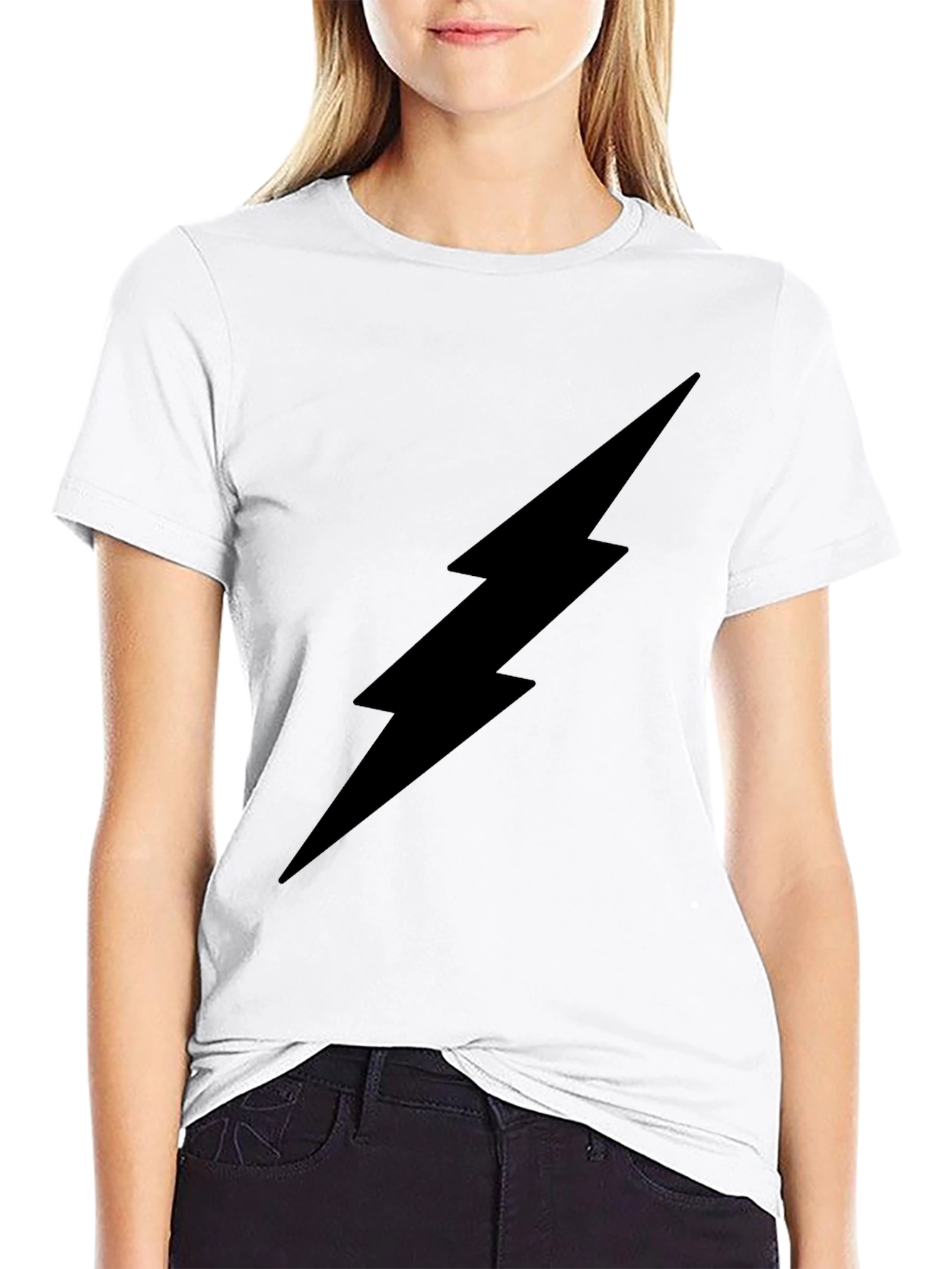 Black Lightning Bolt Graphic T-Shirt