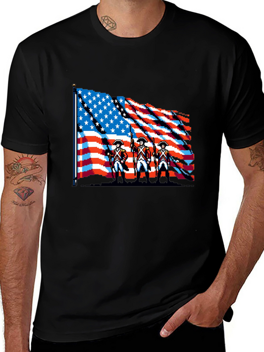 American Revolution 8-Bit Pixel Art Patriotic T-Shirt