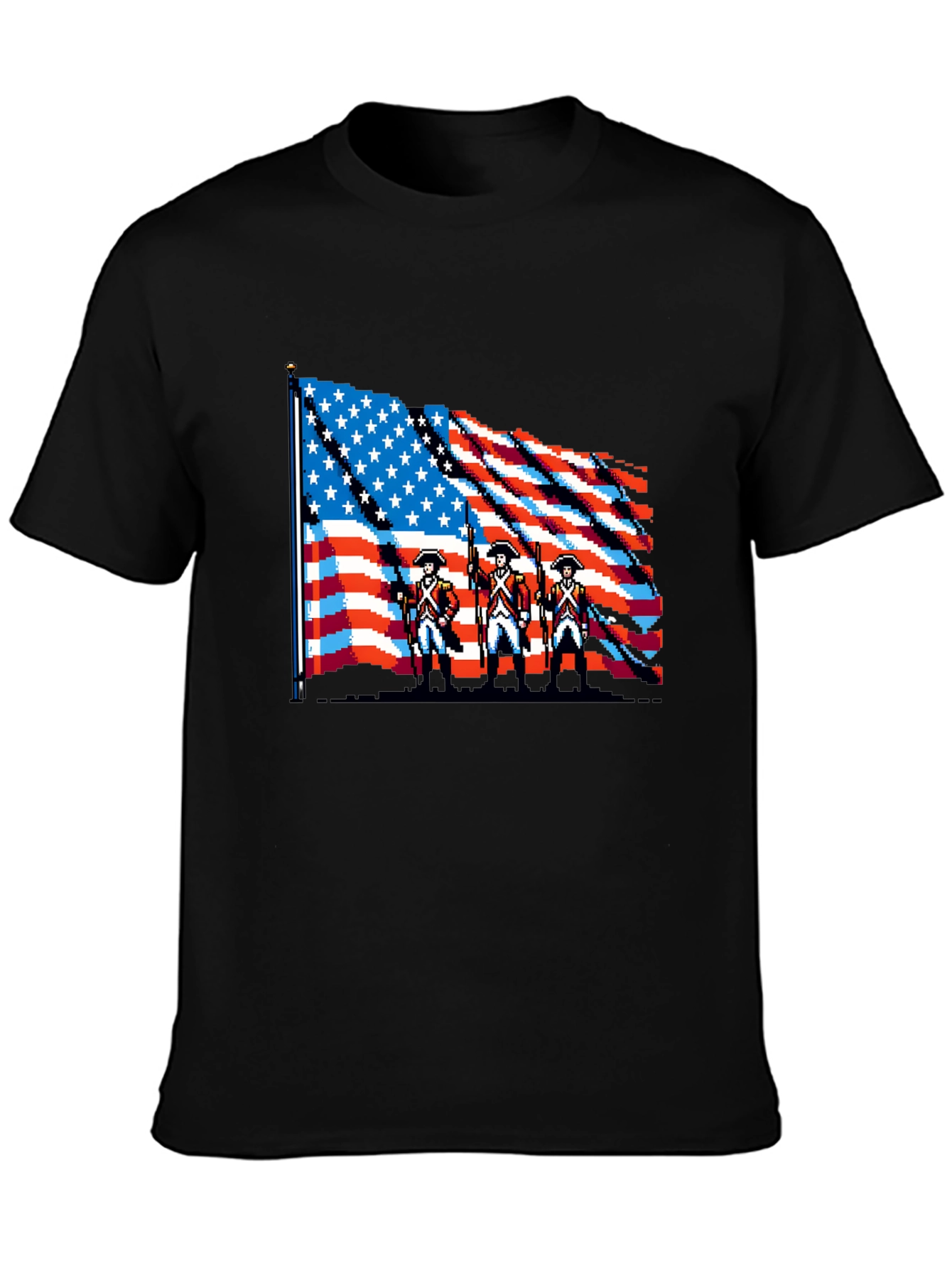 American Revolution 8-Bit Pixel Art Patriotic T-Shirt