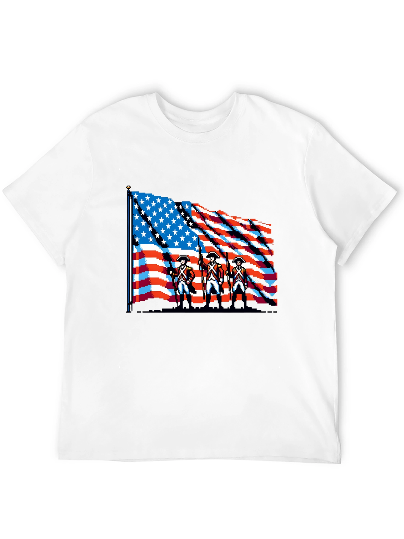 American Revolution 8-Bit Pixel Art Patriotic T-Shirt