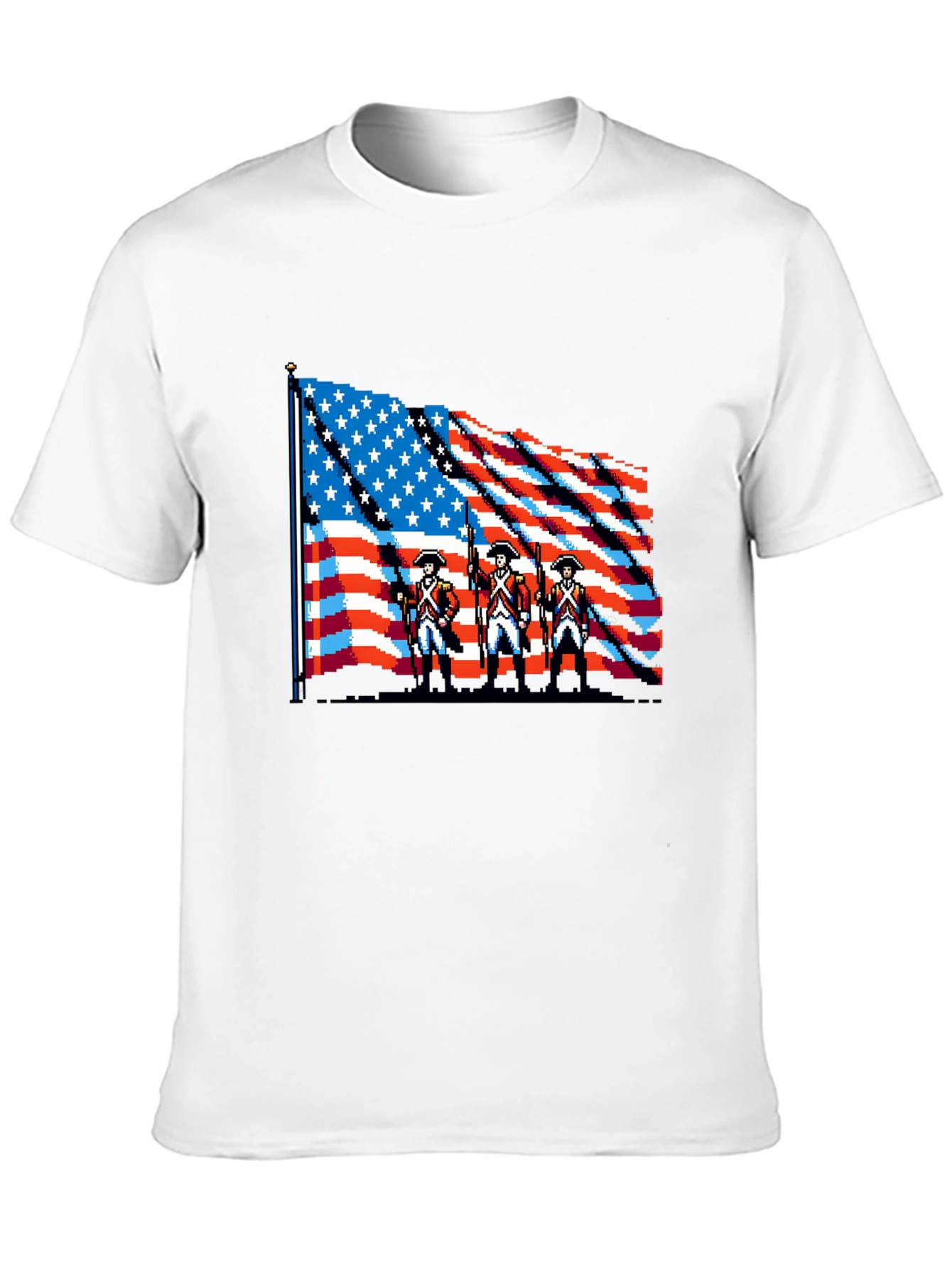 American Revolution 8-Bit Pixel Art Patriotic T-Shirt