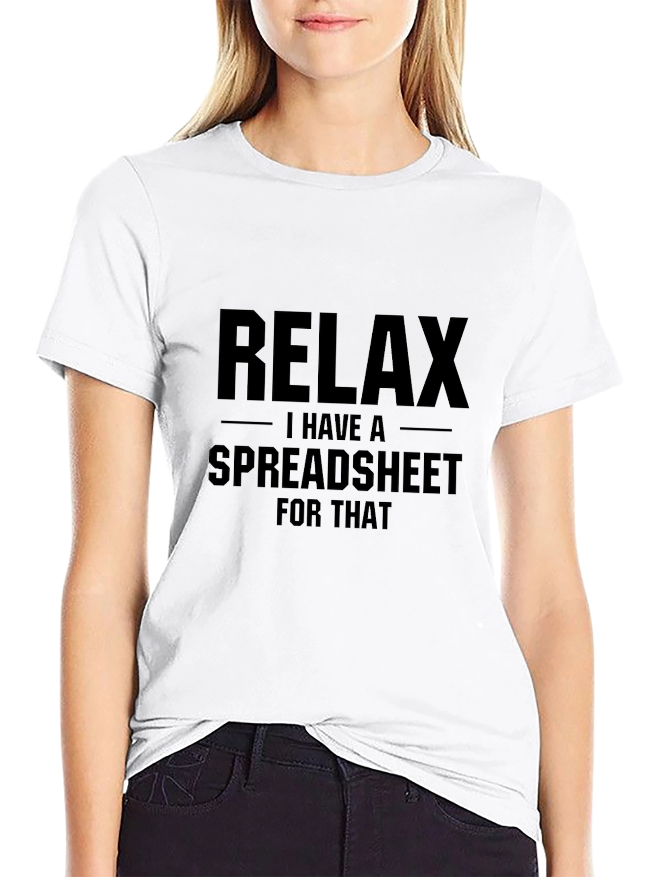 Relax Spreadsheet Black T-Shirt