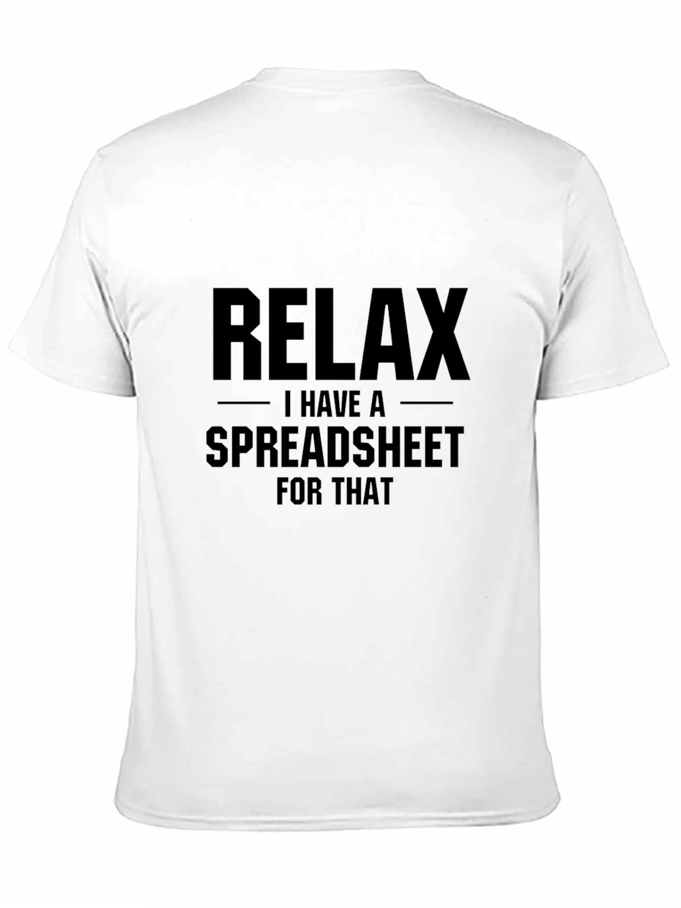 Relax Spreadsheet Black T-Shirt