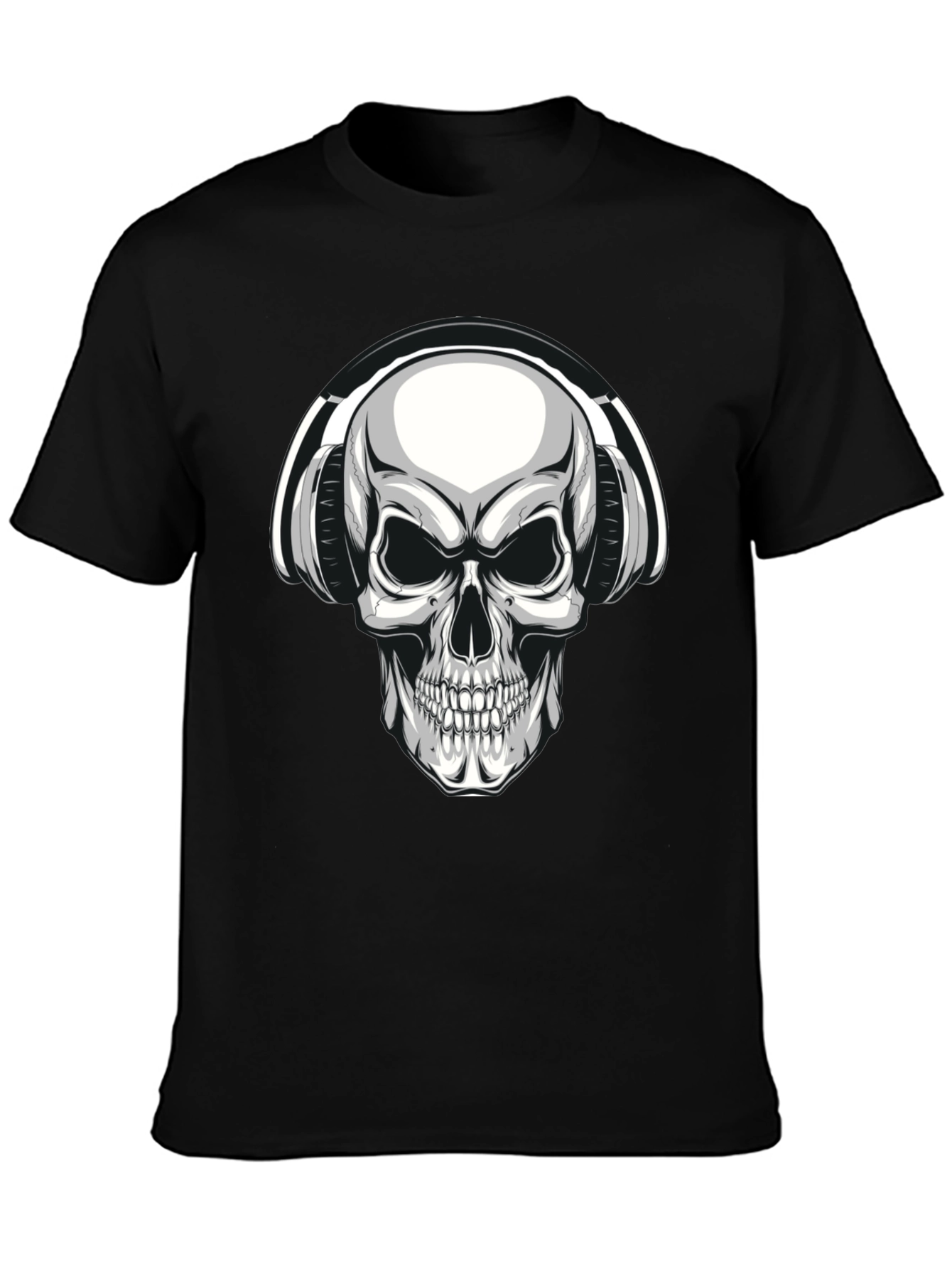 Skull Headphones Graphic Tee - Dark & Edgy