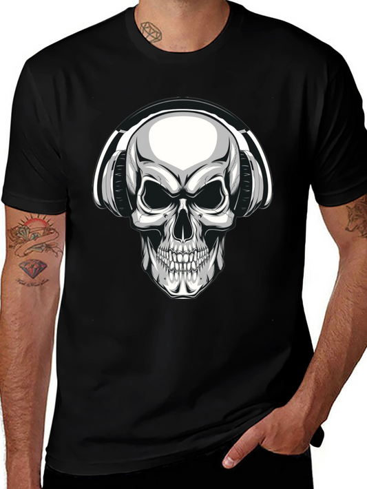 Skull Headphones Graphic Tee - Dark & Edgy