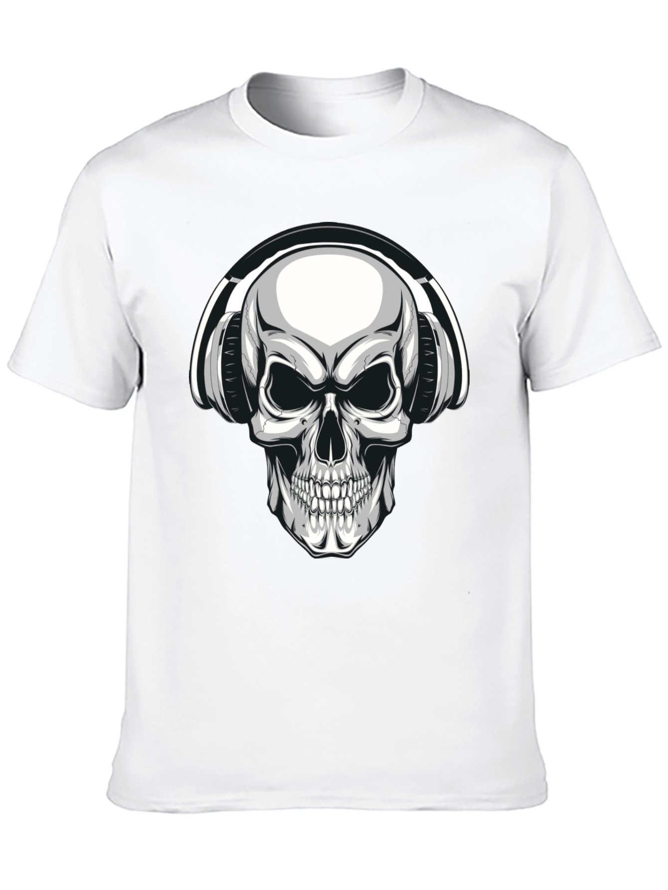 Skull Headphones Graphic Tee - Dark & Edgy