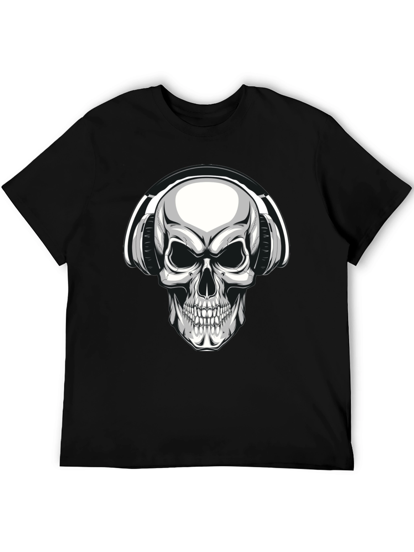 Skull Headphones Graphic Tee - Dark & Edgy