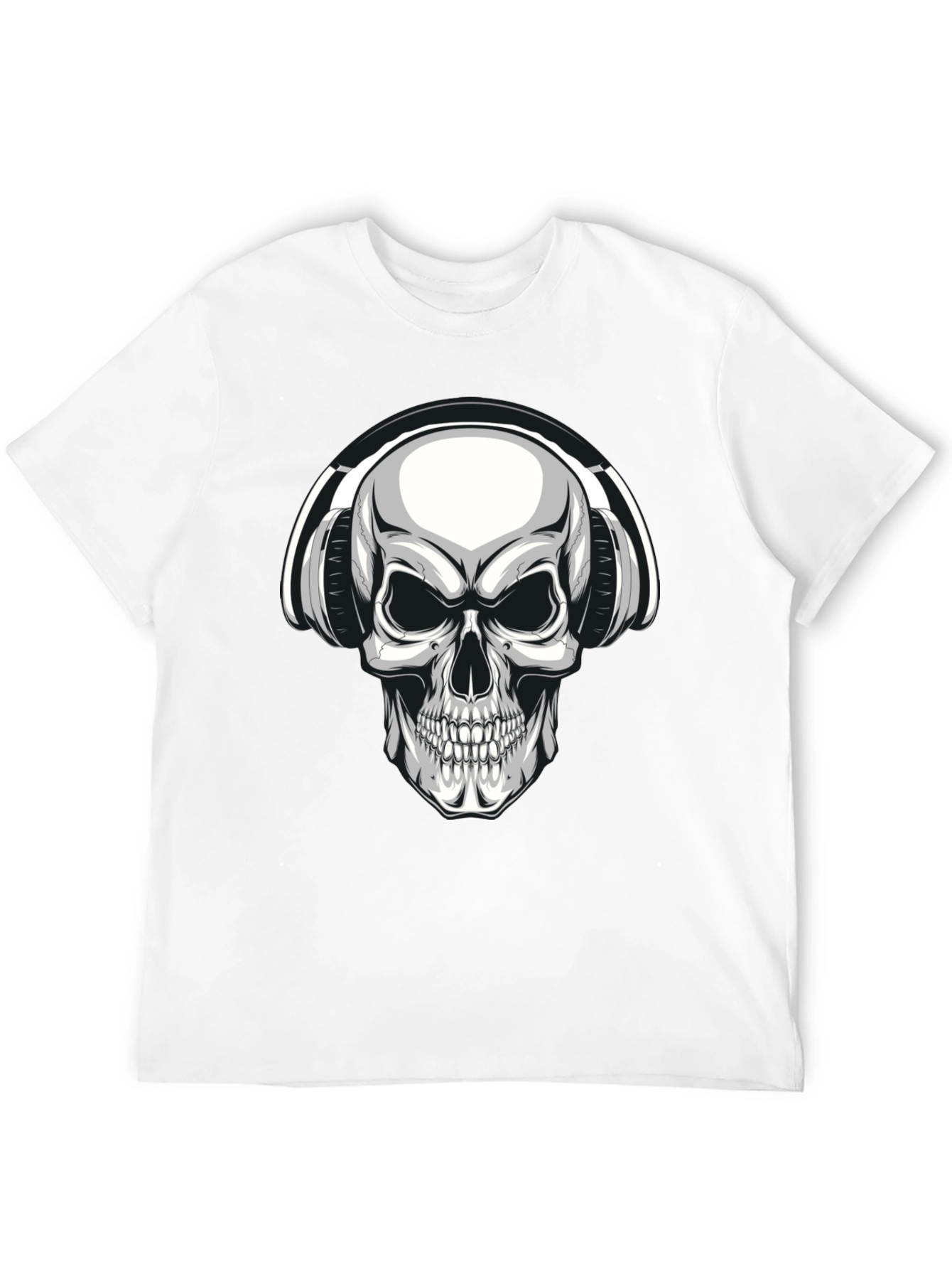 Skull Headphones Graphic Tee - Dark & Edgy