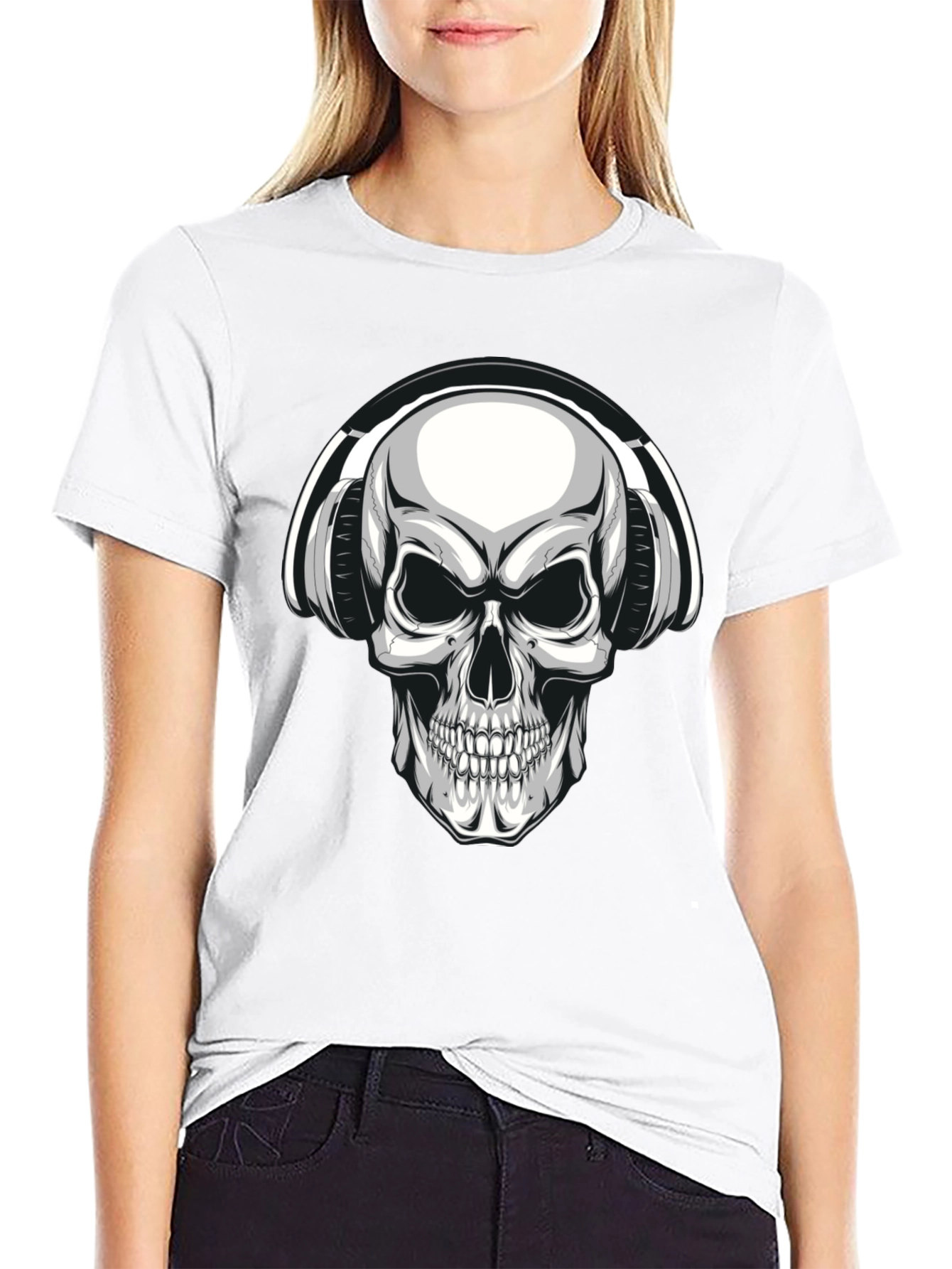 Skull Headphones Graphic Tee - Dark & Edgy