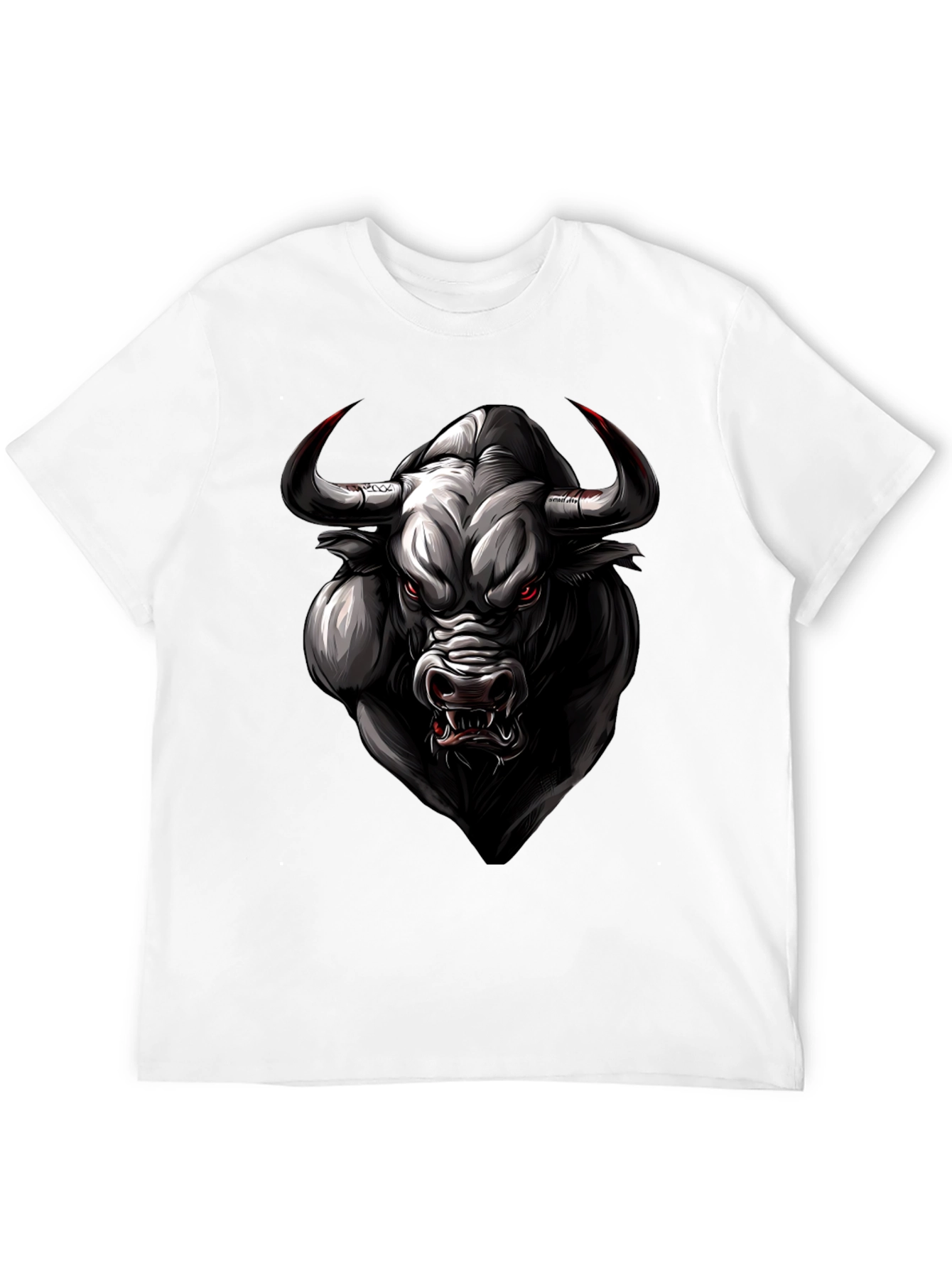 Bull Graphic Tee - Black Animal Print Shirt