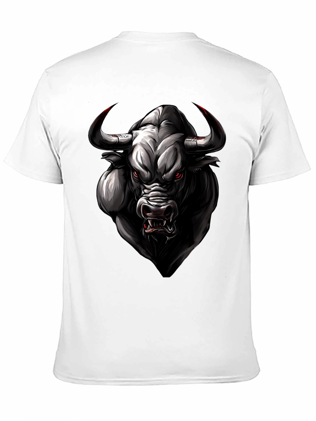 Bull Graphic Tee - Black Animal Print Shirt