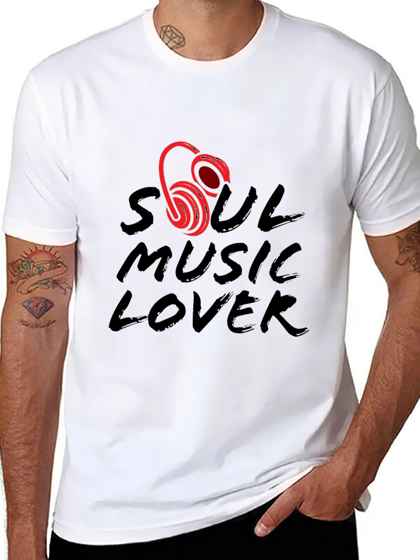 Soul Music Lover Graphic Tee - Black