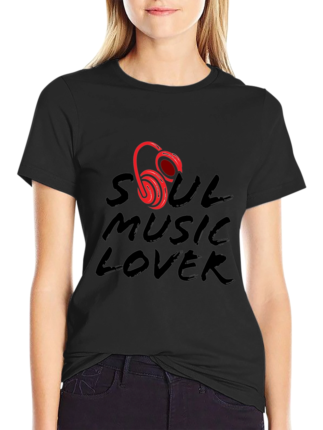 Soul Music Lover Graphic Tee - Black