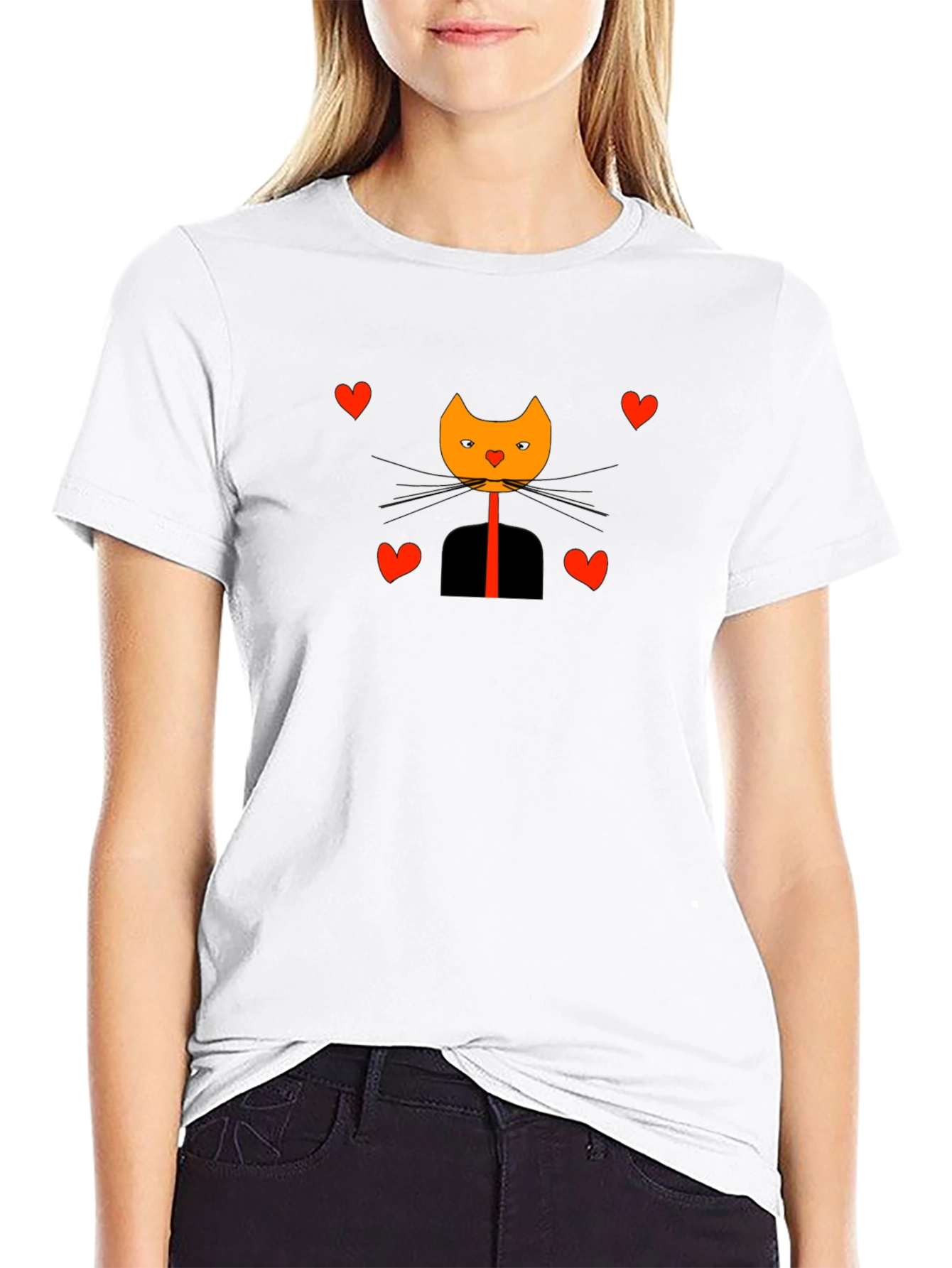 Cat in Suit Valentines Day Graphic Tee