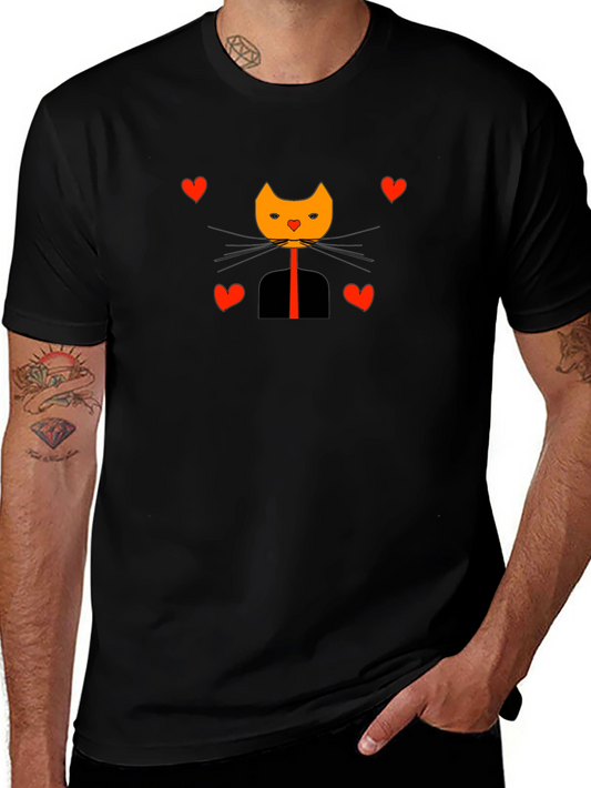 Cat in Suit Valentines Day Graphic Tee