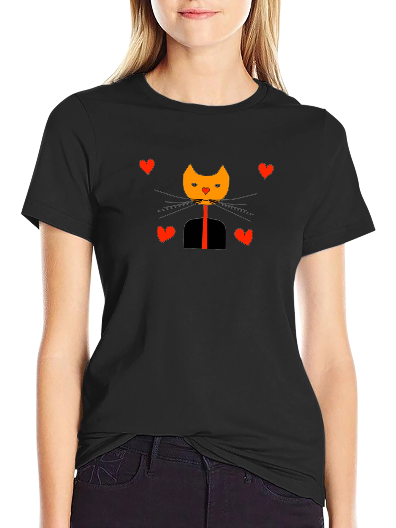 Cat in Suit Valentines Day Graphic Tee