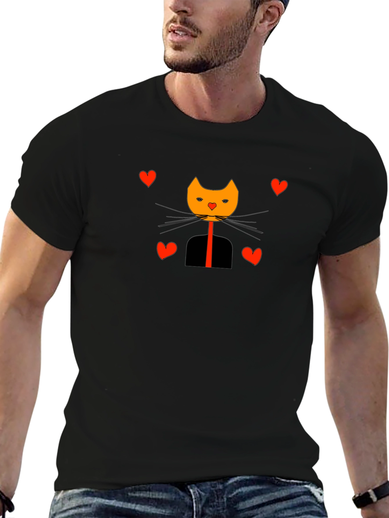 Cat in Suit Valentines Day Graphic Tee