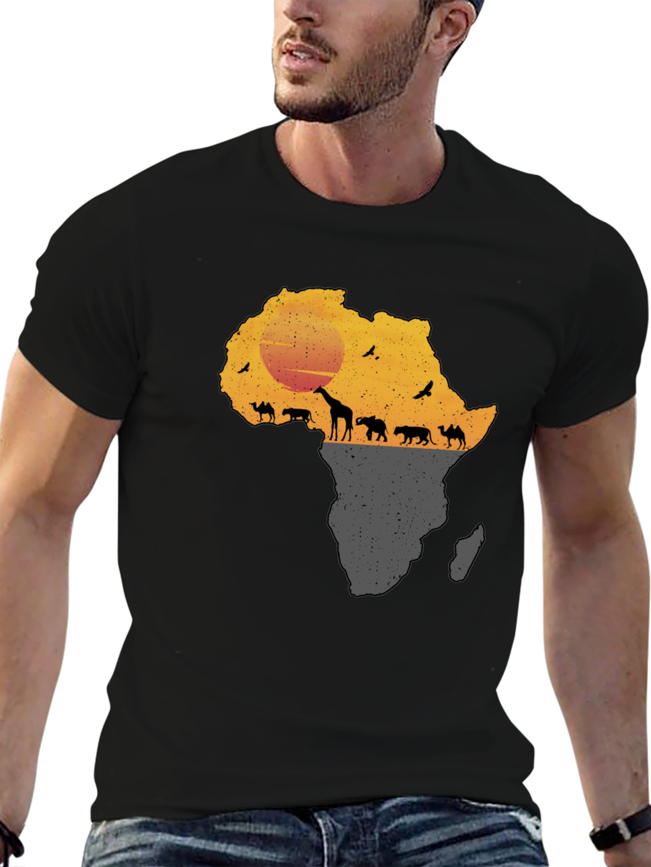 African Safari Silhouette Graphic Tee