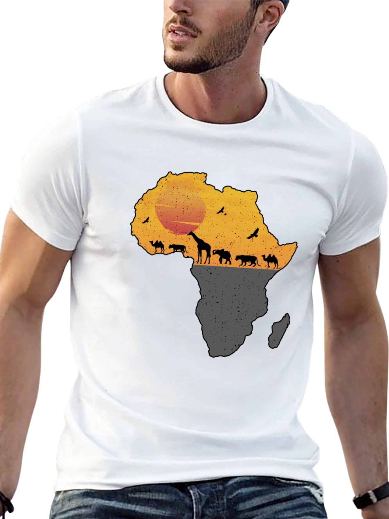 African Safari Silhouette Graphic Tee