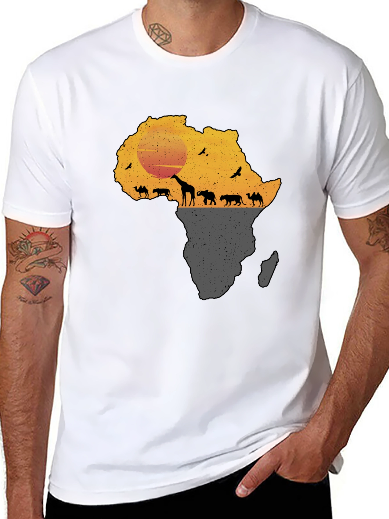 African Safari Silhouette Graphic Tee