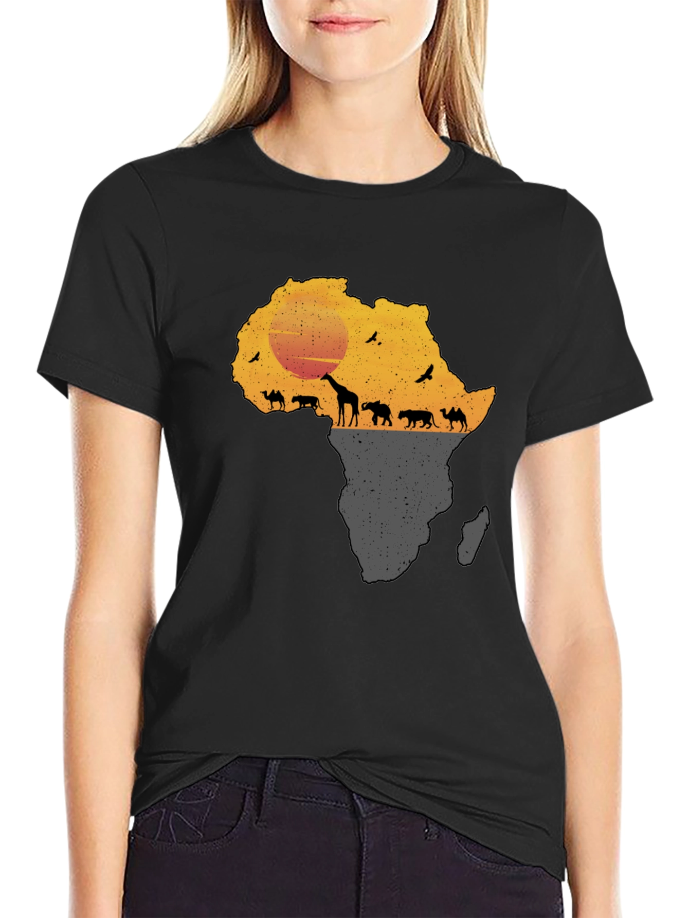 African Safari Silhouette Graphic Tee