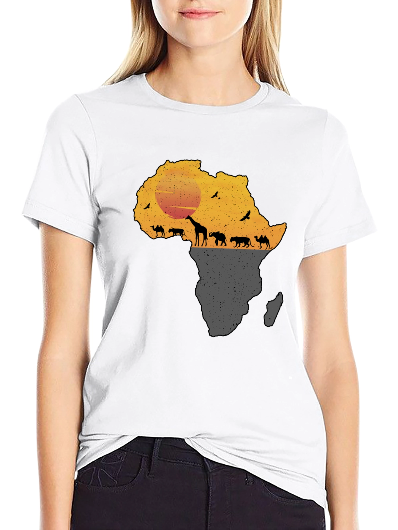 African Safari Silhouette Graphic Tee