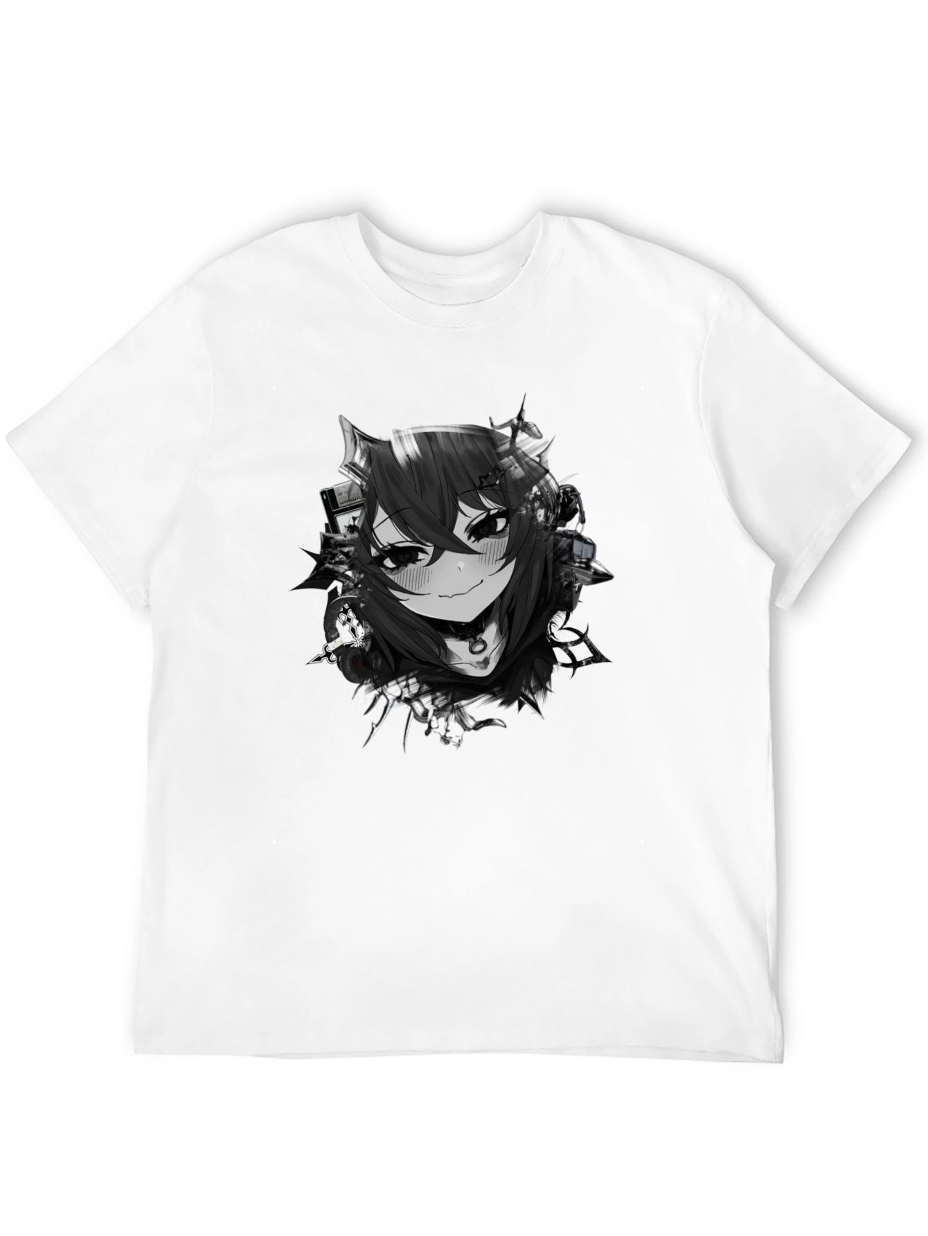 Anime Girl Graphic Black T-Shirt