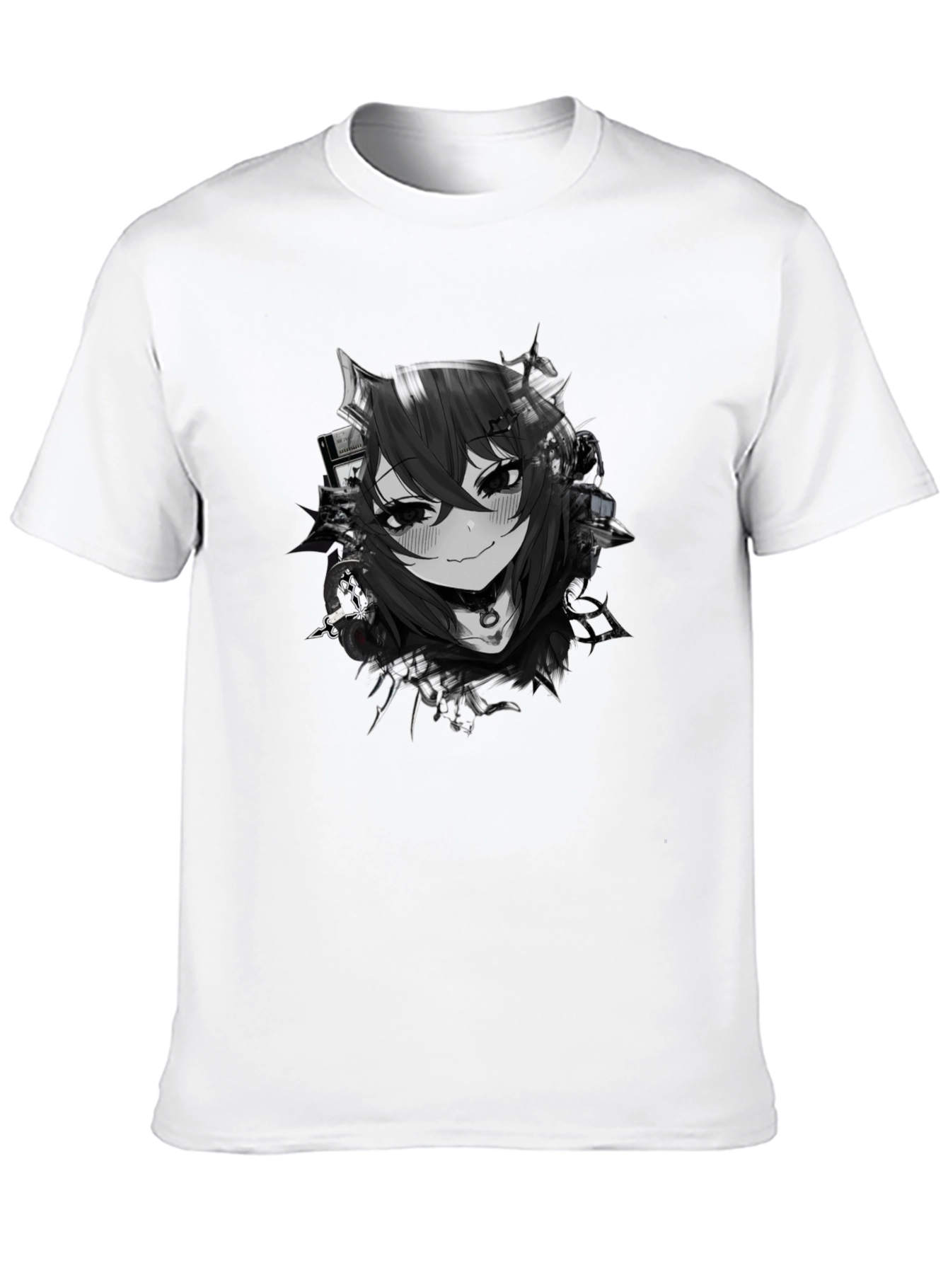 Anime Girl Graphic Black T-Shirt