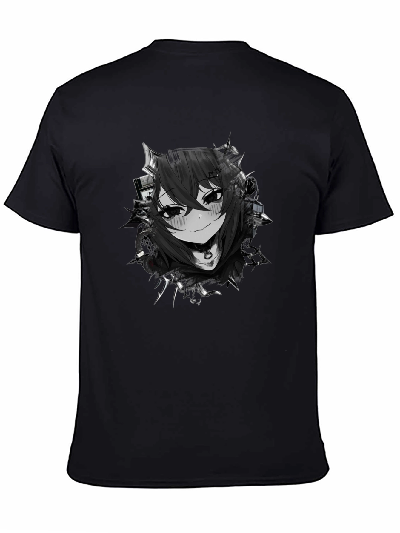 Anime Girl Graphic Black T-Shirt