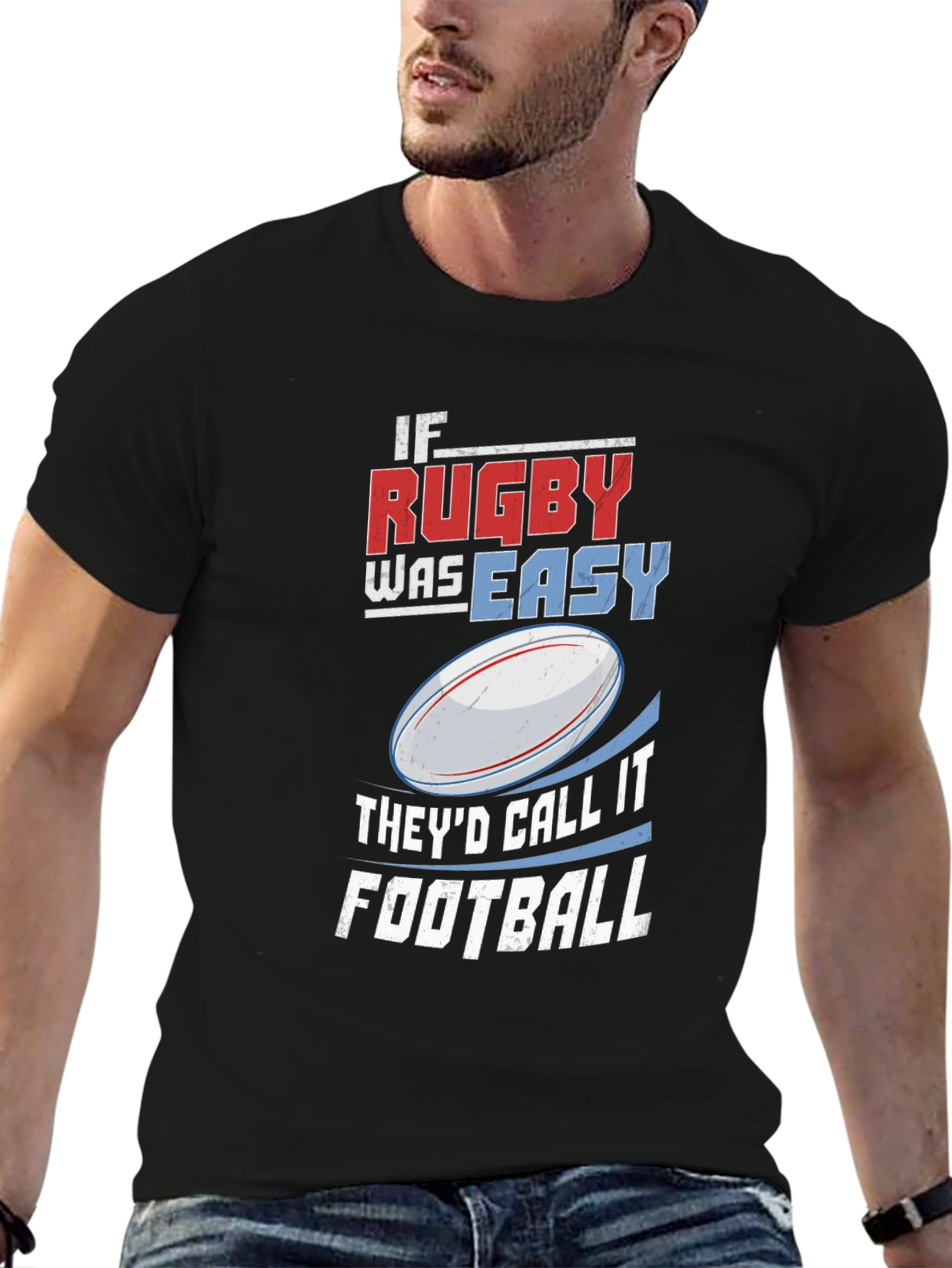 Rugby vs Football Graphic T-Shirt