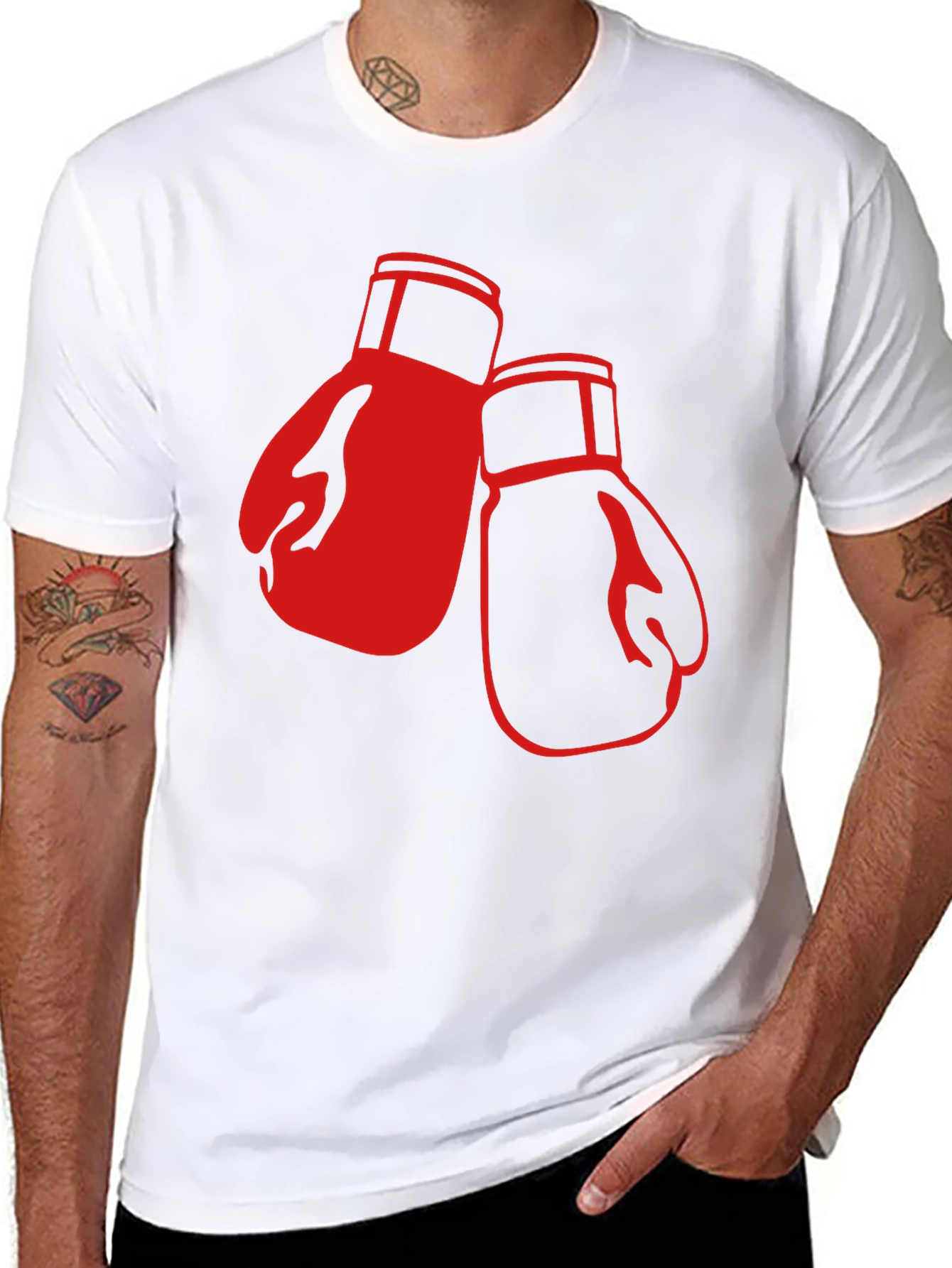 Boxing Gloves Graphic T-Shirt - Black