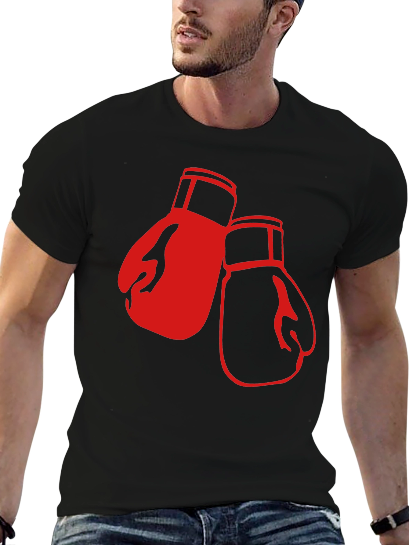 Boxing Gloves Graphic T-Shirt - Black