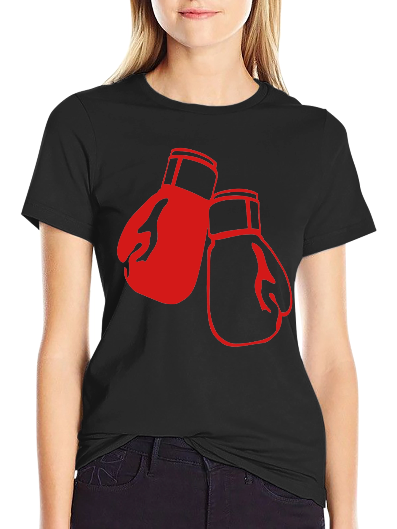 Boxing Gloves Graphic T-Shirt - Black