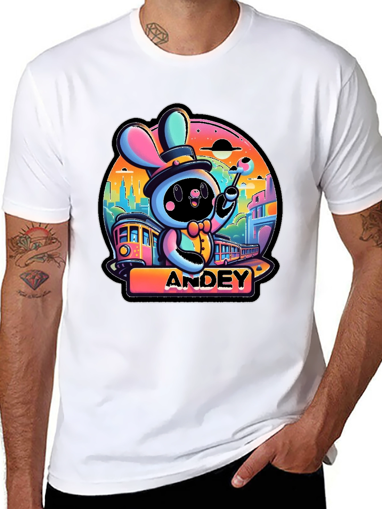 Cartoon Rabbit Graphic Tee