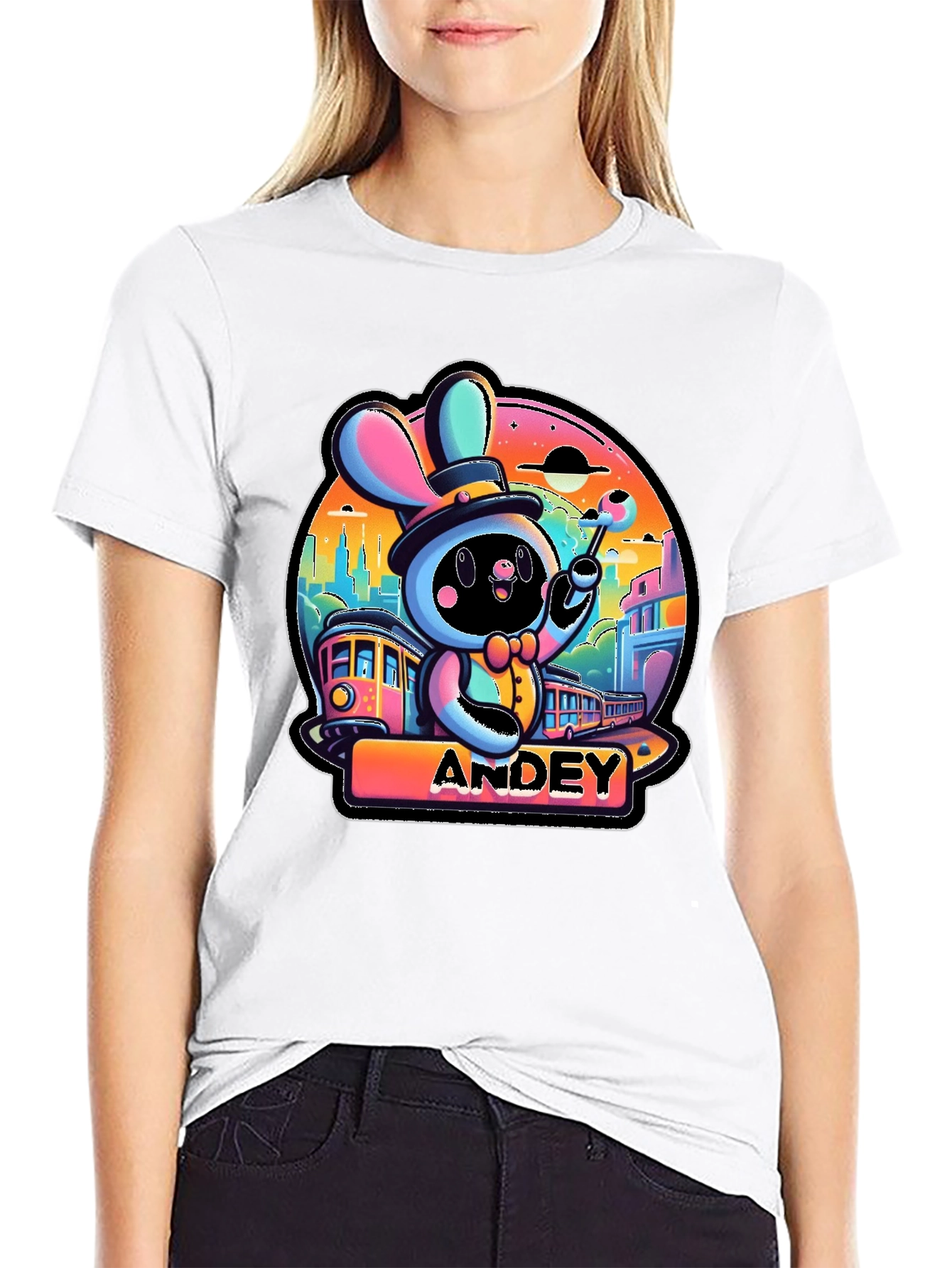 Cartoon Rabbit Graphic Tee